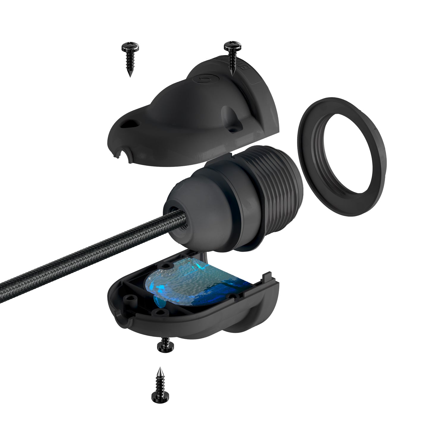 EIVA ELEGANT, kit portalampada per esterno E27 IP65 in silicone per sistema Modulair - Grigio ghiaccio