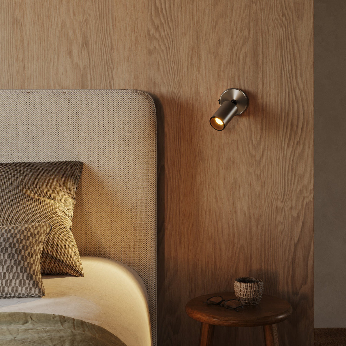 Faretto GU10 orientabile da parete o soffitto Bispot - Titanio satinato / Nero - Creative Cables
