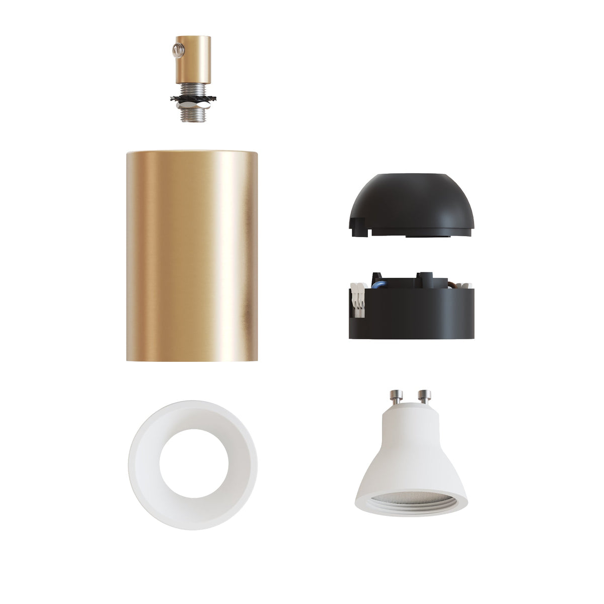 Faretto GU10 Spotlight LED Bispot - Bronzo satinato / Bianco opaco