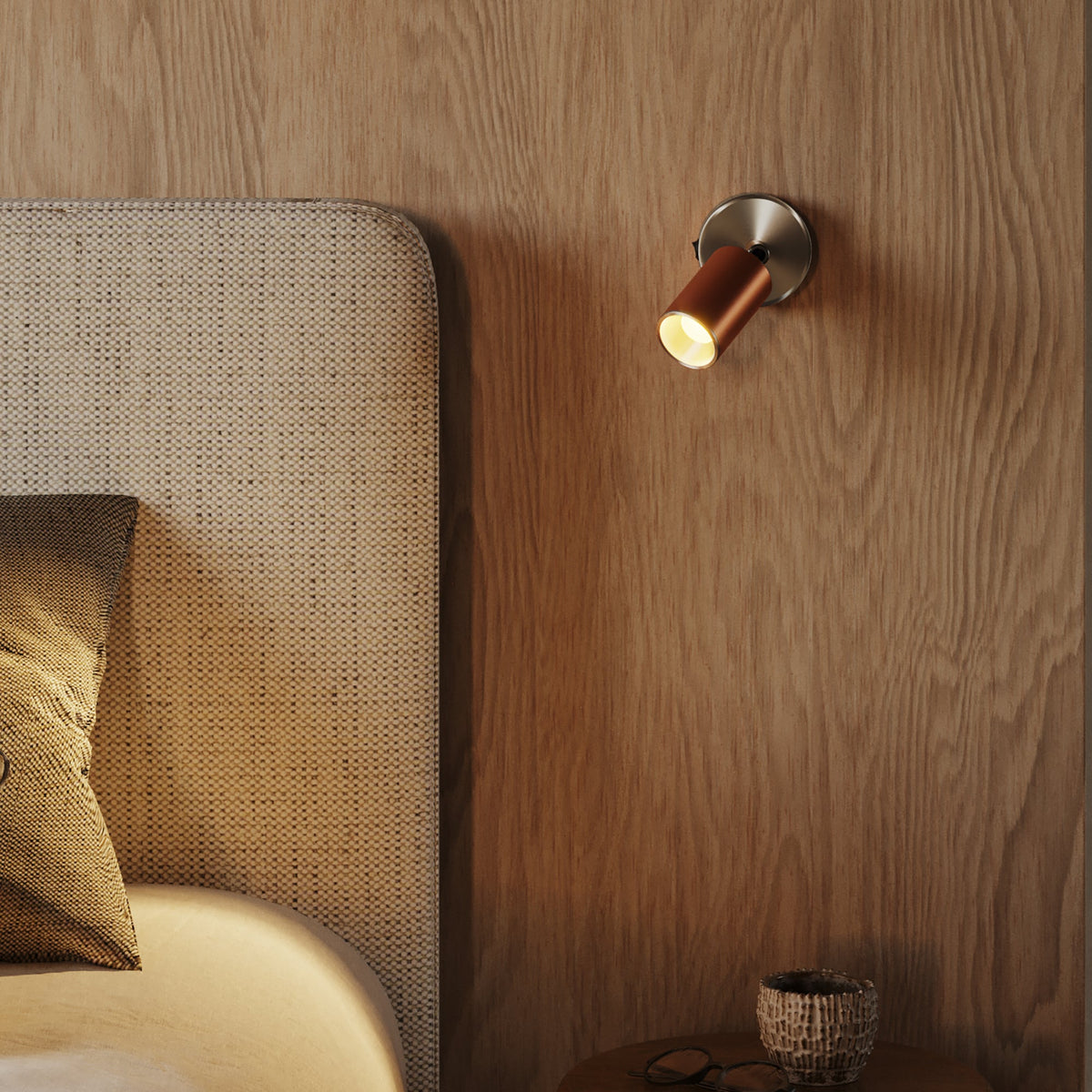 Faretto GU10 Spotlight LED Bispot - Rame satinato / Titanio satinato