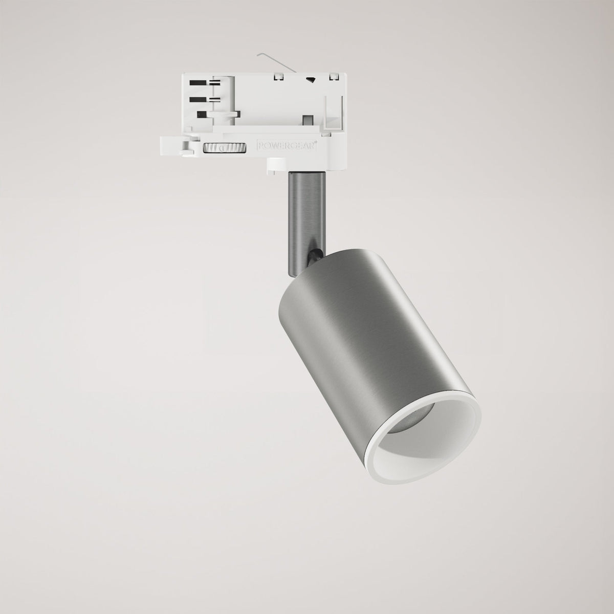Faretto orientabile Bispot per sistema a binario - Titanio satinato / Bianco opaco Si Powergear