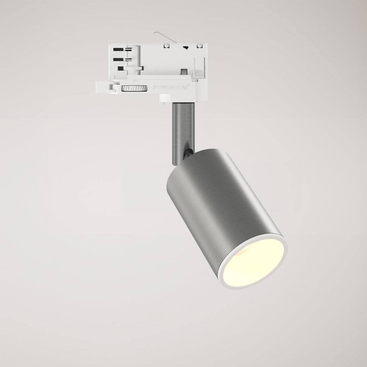 Faretto orientabile Bispot per sistema a binario - Titanio satinato / Bianco opaco Si Powergear