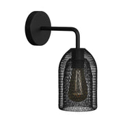 Fermaluce Metal con paralume Ghostbell, lampada a muro in metallo con estensione curva - Nero