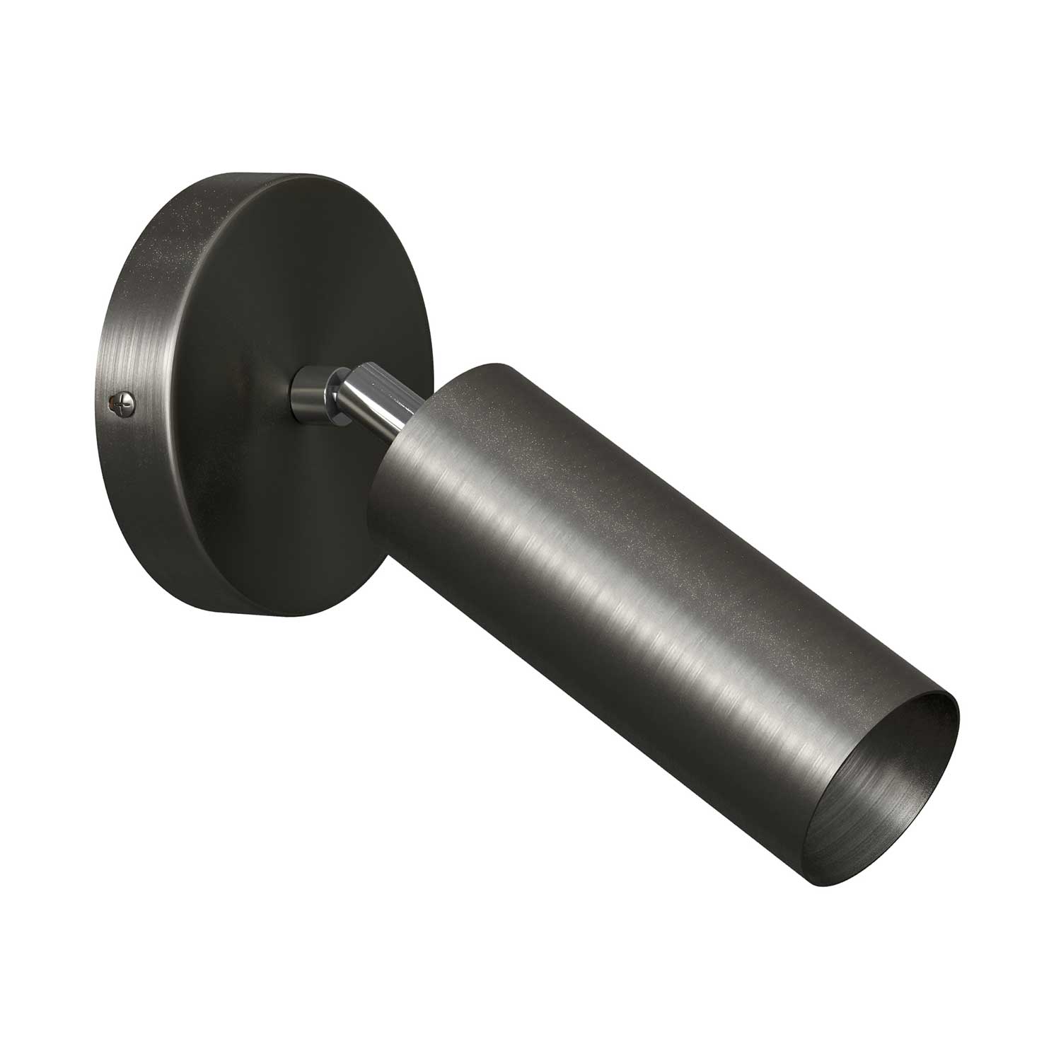 Fermaluce Metal faretto orientabile in metallo con paralume Tub-E14, lampada a muro - Titanio satinato