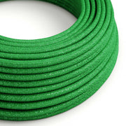 Filo elettrico in tessuto Verde Prato lucido e glitterato - L'Originale Creative Cables, per lampade originali - RL06