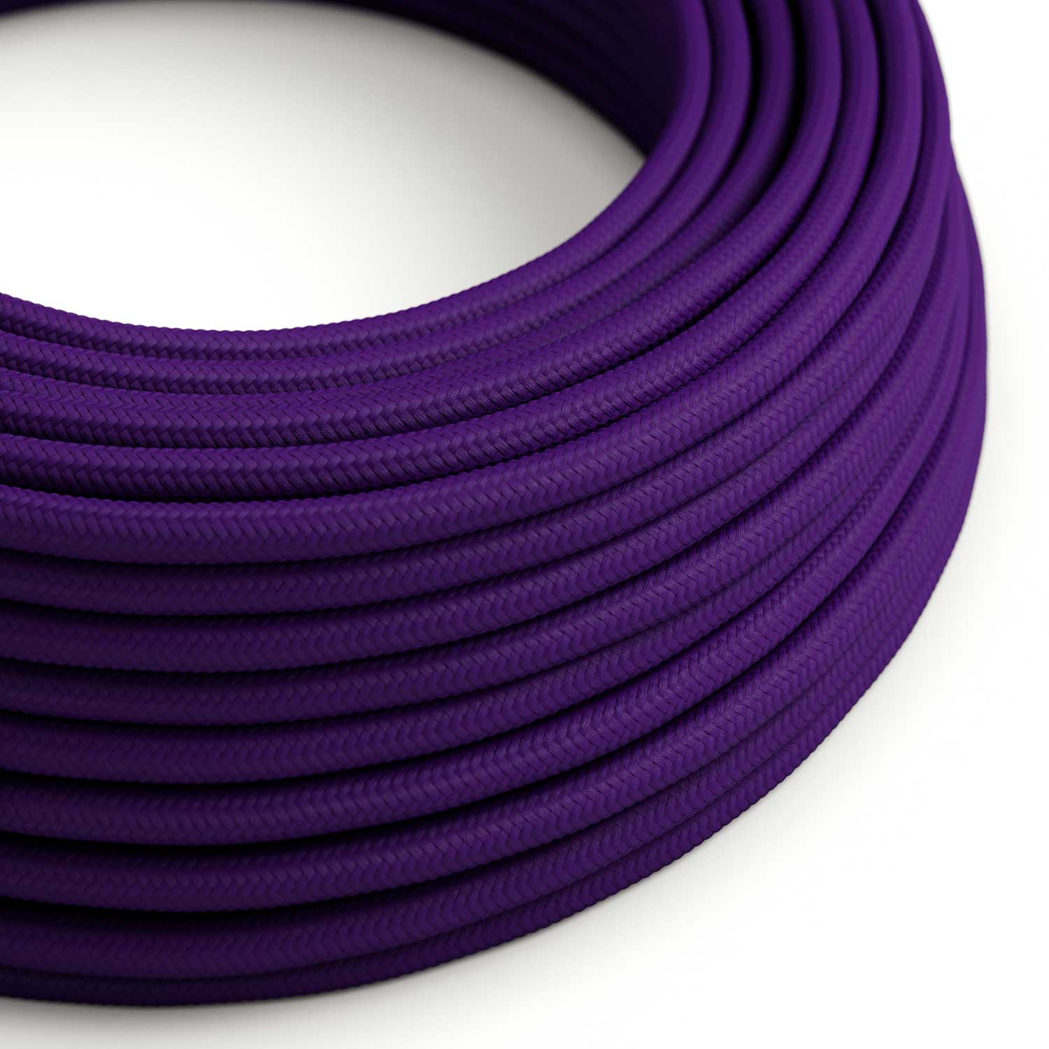 Filo elettrico ricoperto lucido Viola Imperiale - L'Originale Creative Cables, la scelta giusta per lampade esclusive - RM14 - Creative Cables