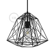 Gabbia XL paralume Apollo in metallo con portalampada E27 - Nero