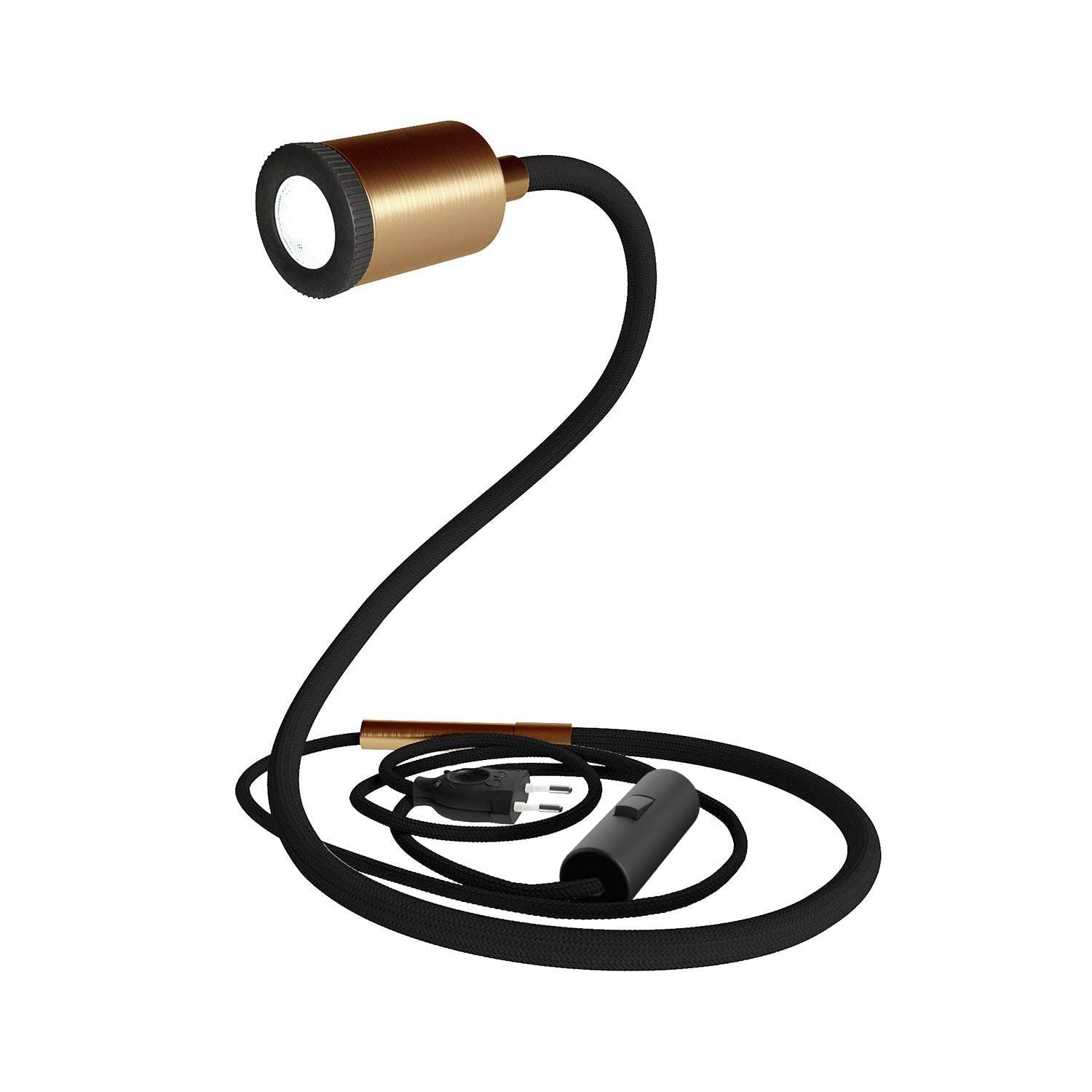 GU1d - one Lampada snodabile senza base con mini faretto LED - Bronzo satinato - Creative Cables
