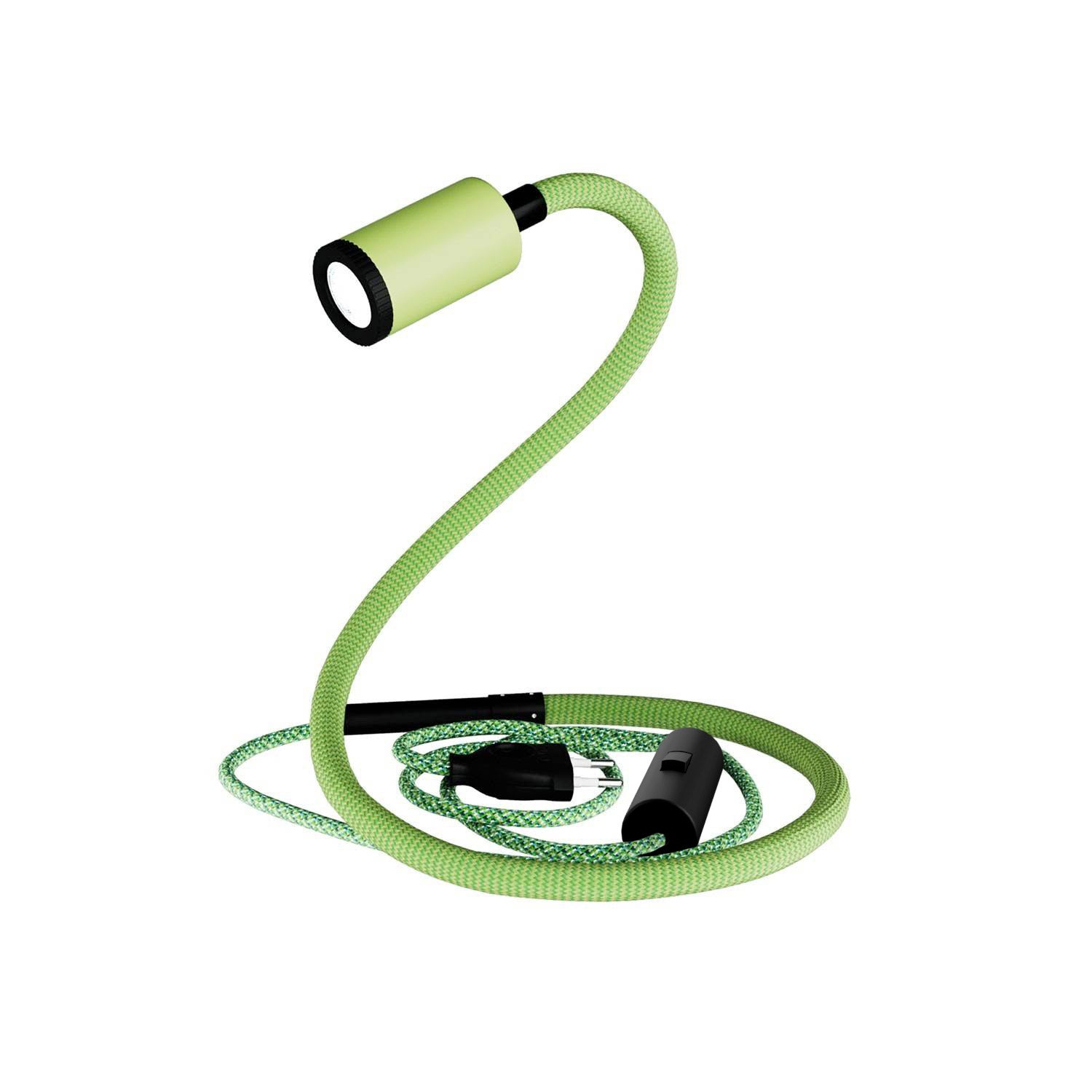 GU1d - one Pastel Lampada snodabile senza base con mini faretto LED - Verde prato - Creative Cables