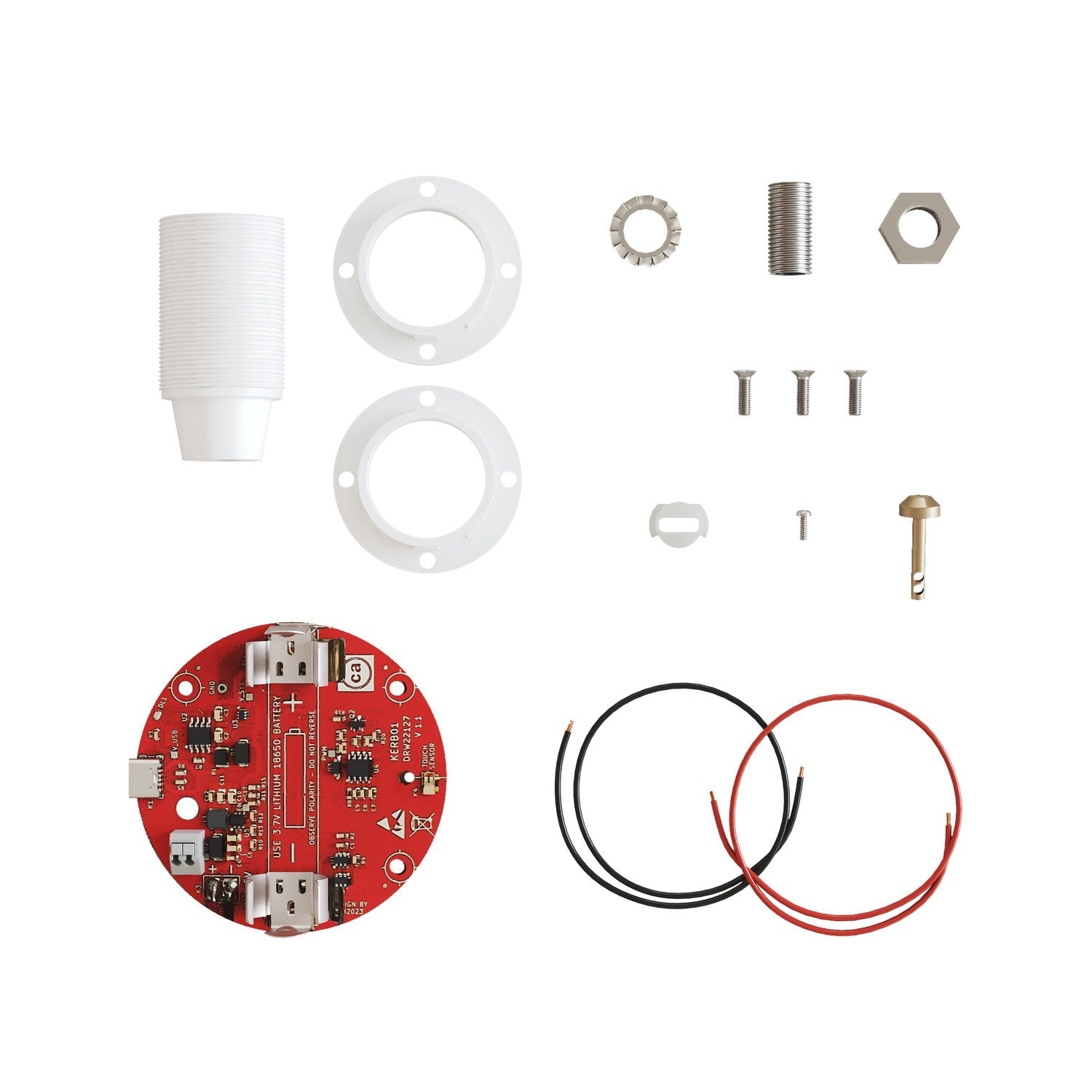 Kit elettronico per lampade a batteria 5V USB-C con portalampada E14 filettato - Bianco
