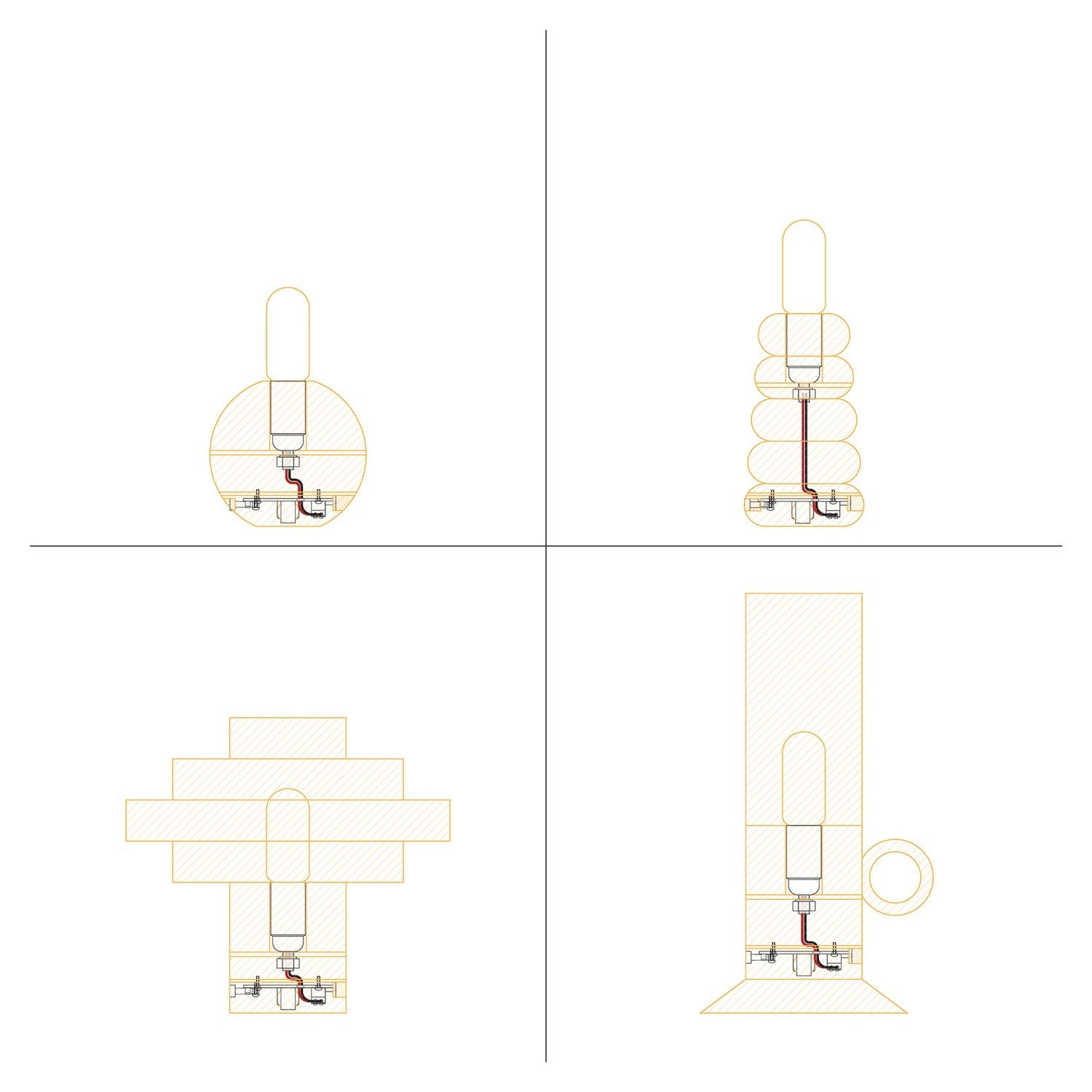 Kit elettronico per lampade a batteria 5V USB-C con portalampada E14 liscio - Bianco