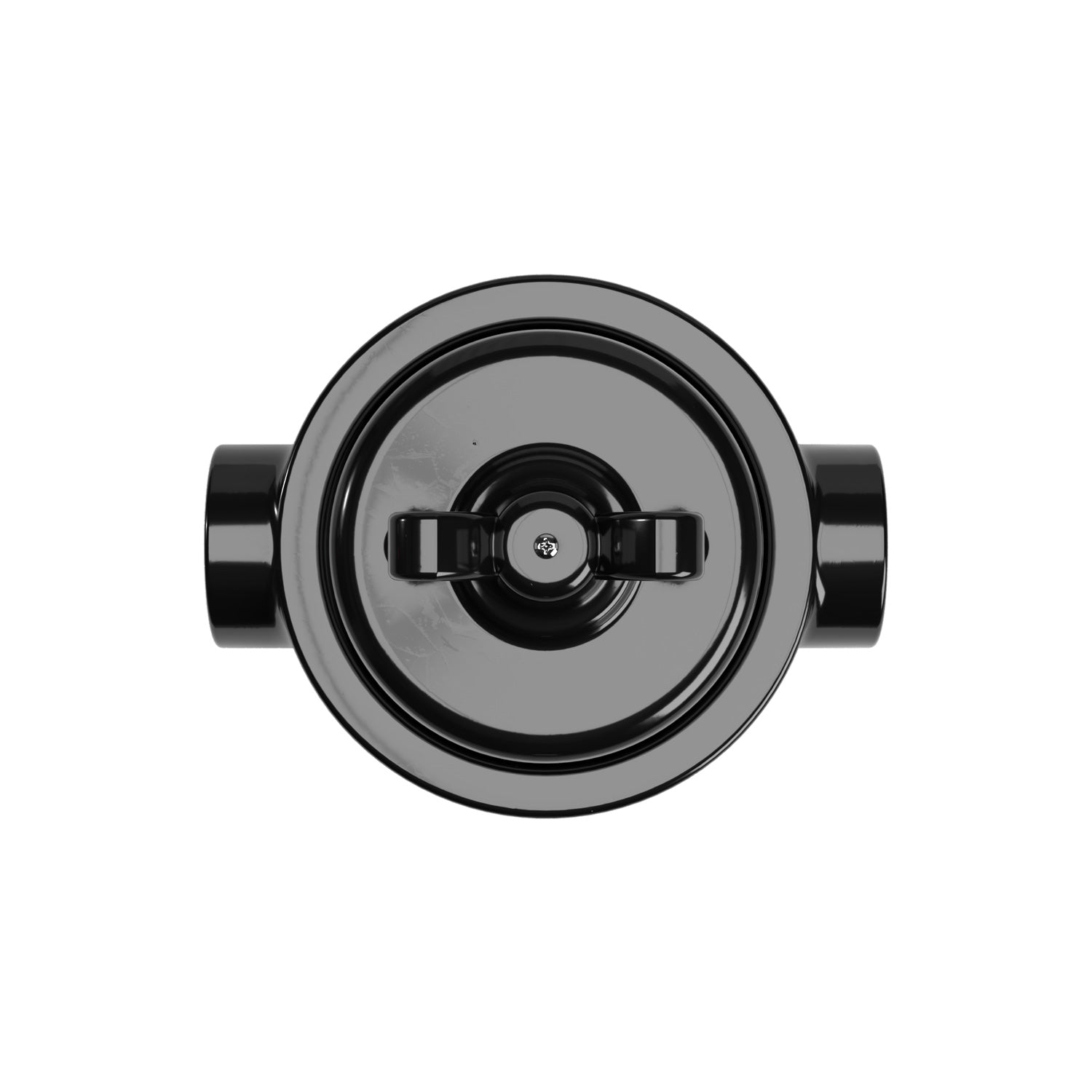 Kit interruttore/deviatore con dado a farfalla e base per Creative-Tubes in porcellana nera Nero 2 in linea