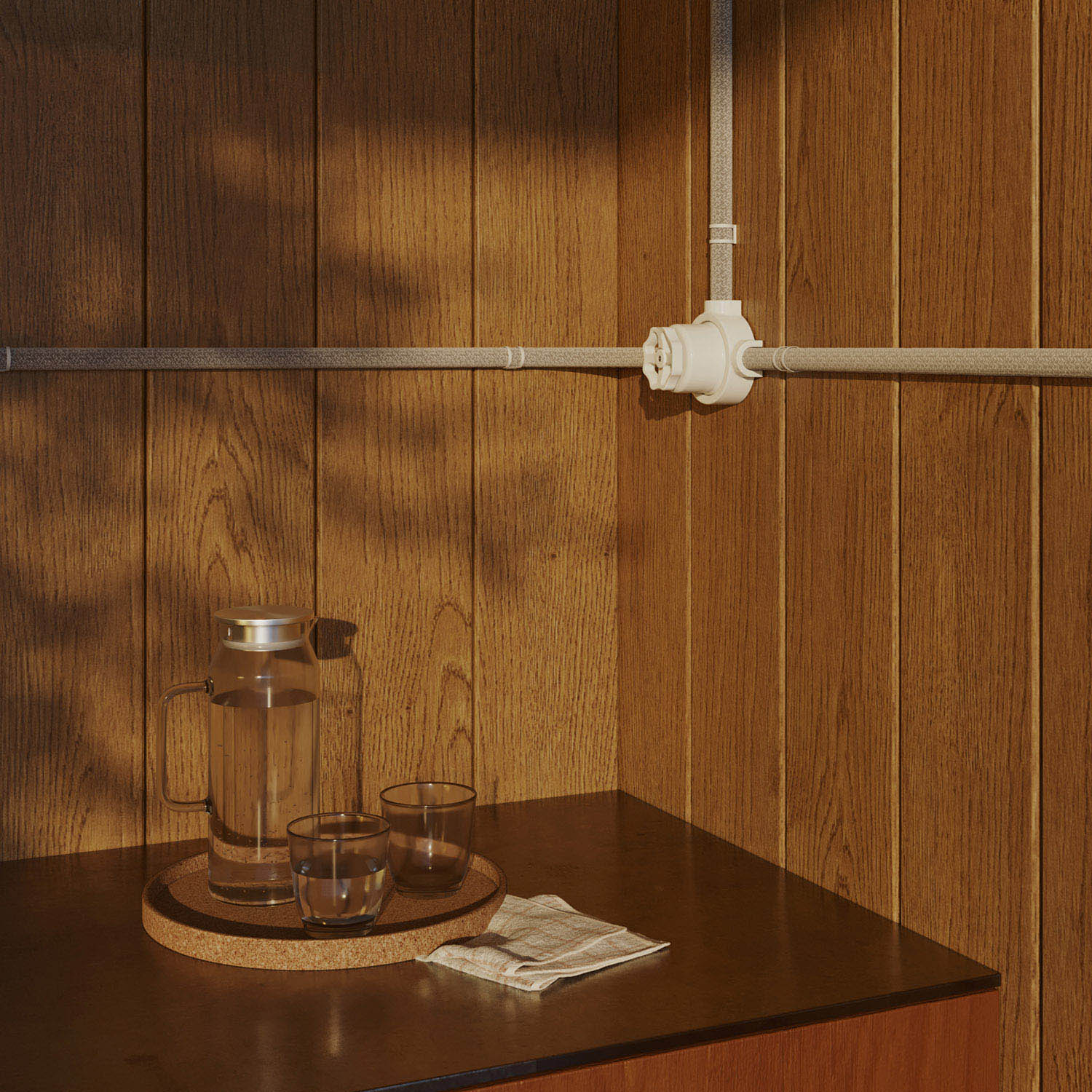 Kit interruttore/deviatore con manopola e base per Creative-Tubes in porcellana bianca Bianco 3