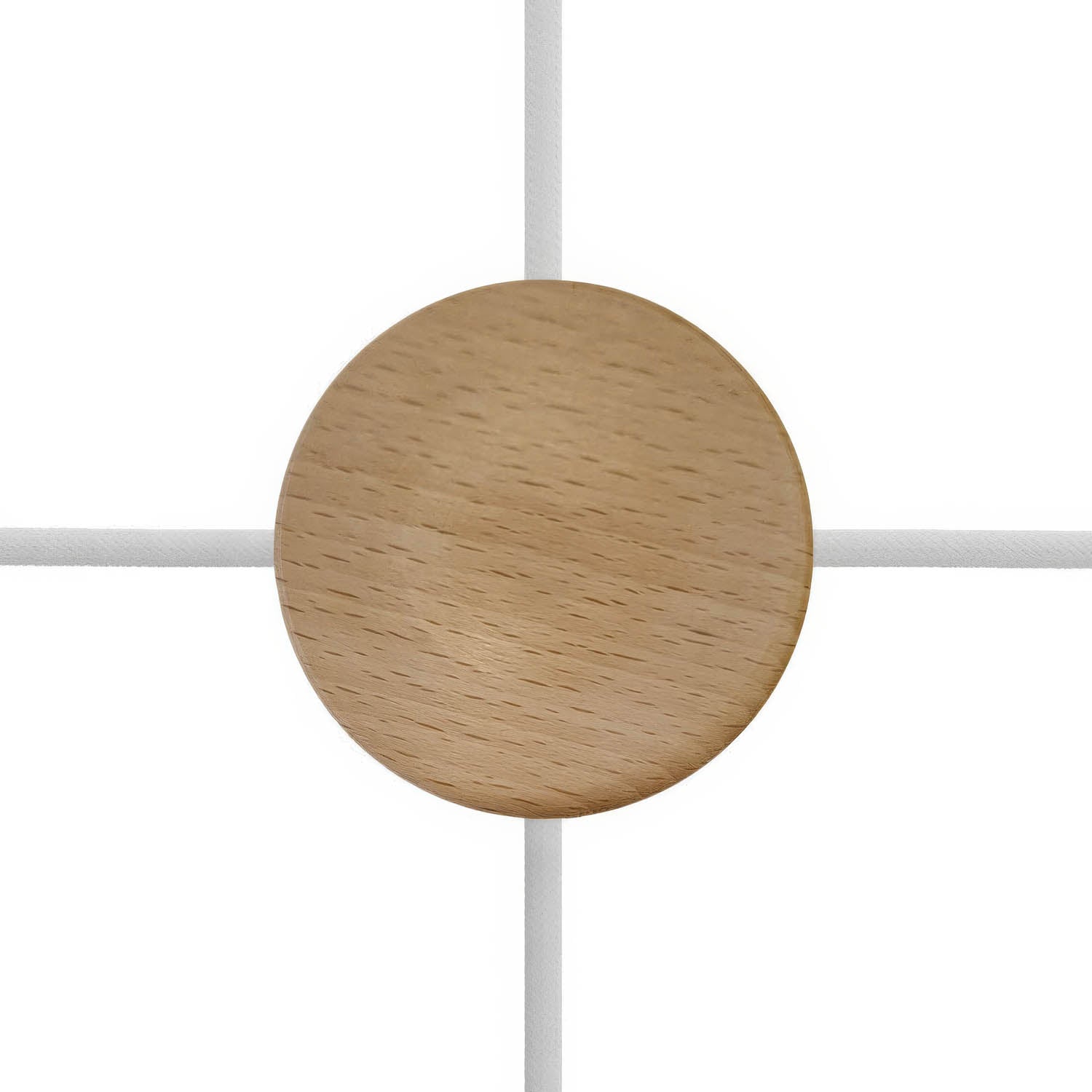 Kit Mini rosone cilindrico in legno a 4 fori laterali (scatola di derivazione) - Neutro - Creative Cables