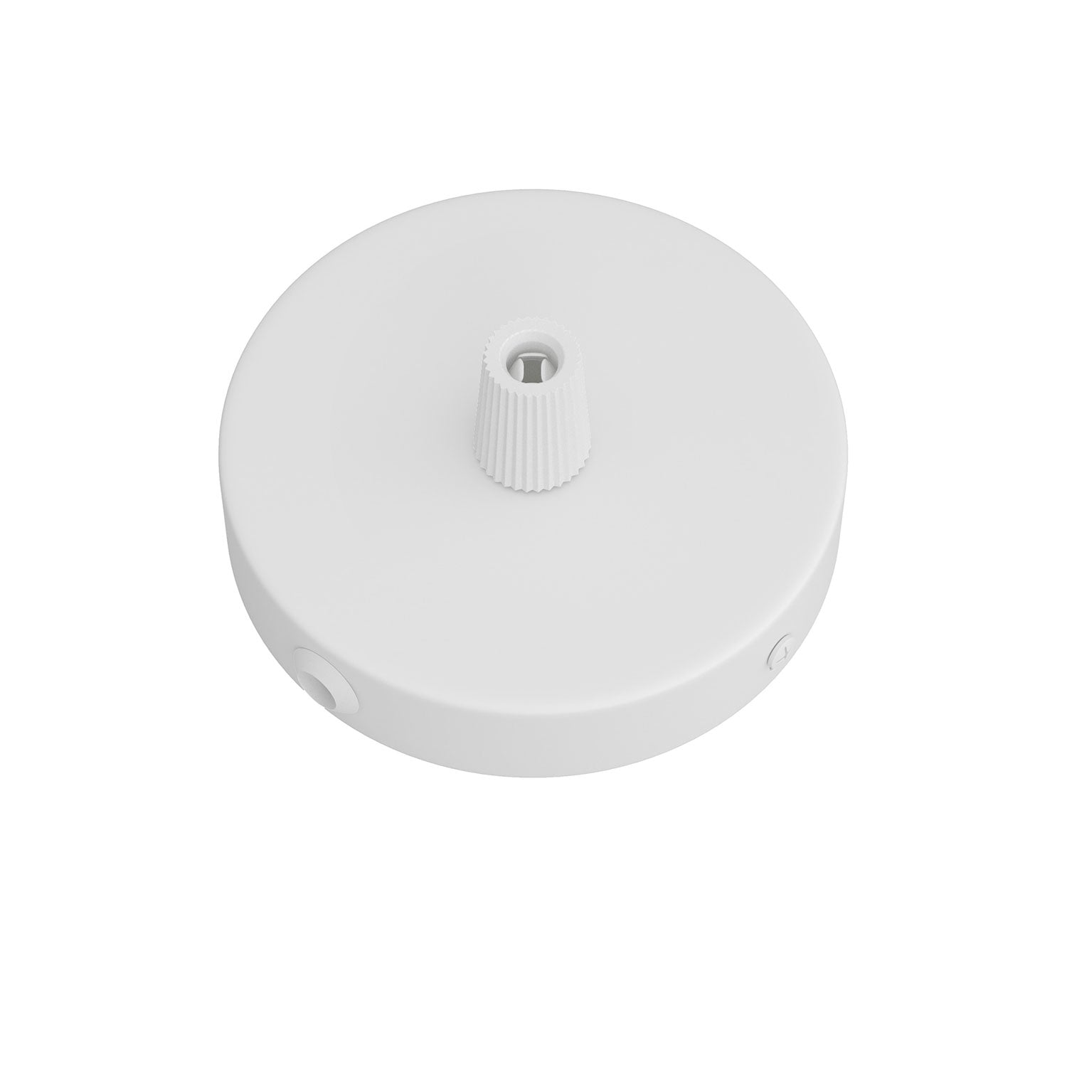 Kit Mini rosone cilindrico in metallo a 1 foro centrale e 2 laterali - Bianco opaco - Creative Cables