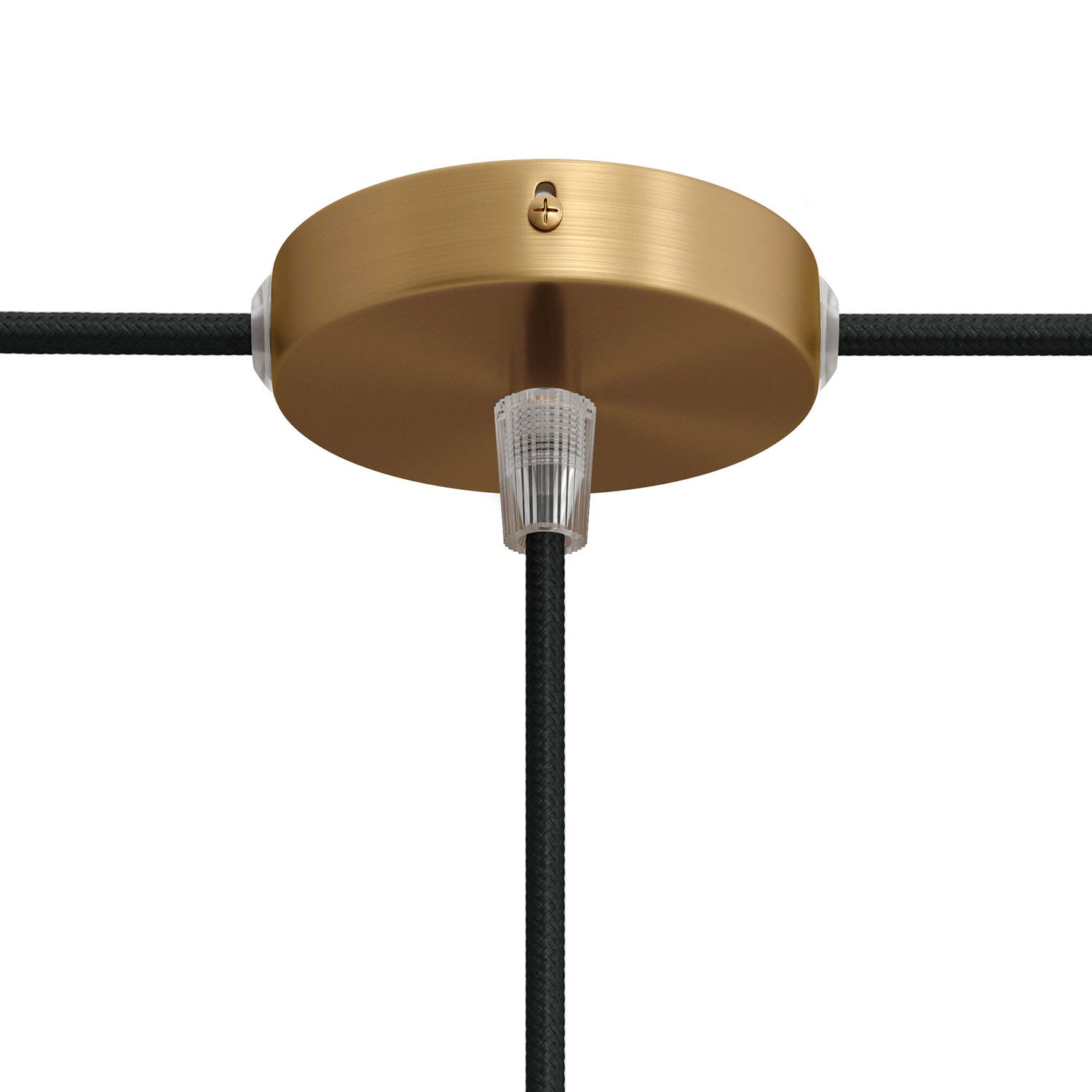 Kit Mini rosone cilindrico in metallo a 1 foro centrale e 2 laterali - Bronzo satinato - Creative Cables