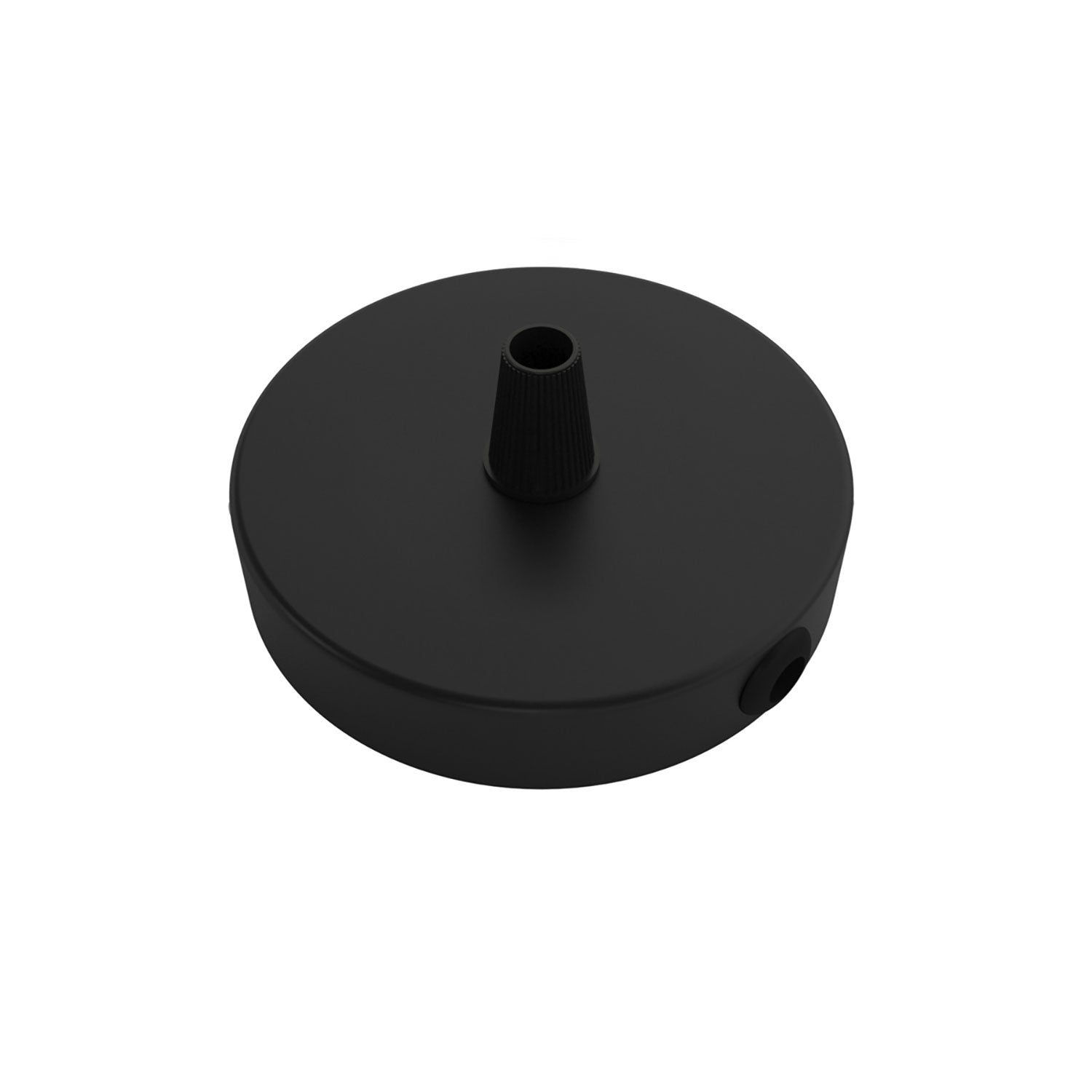 Kit Mini rosone cilindrico in metallo a 1 foro centrale e 2 laterali - Nero - Creative Cables