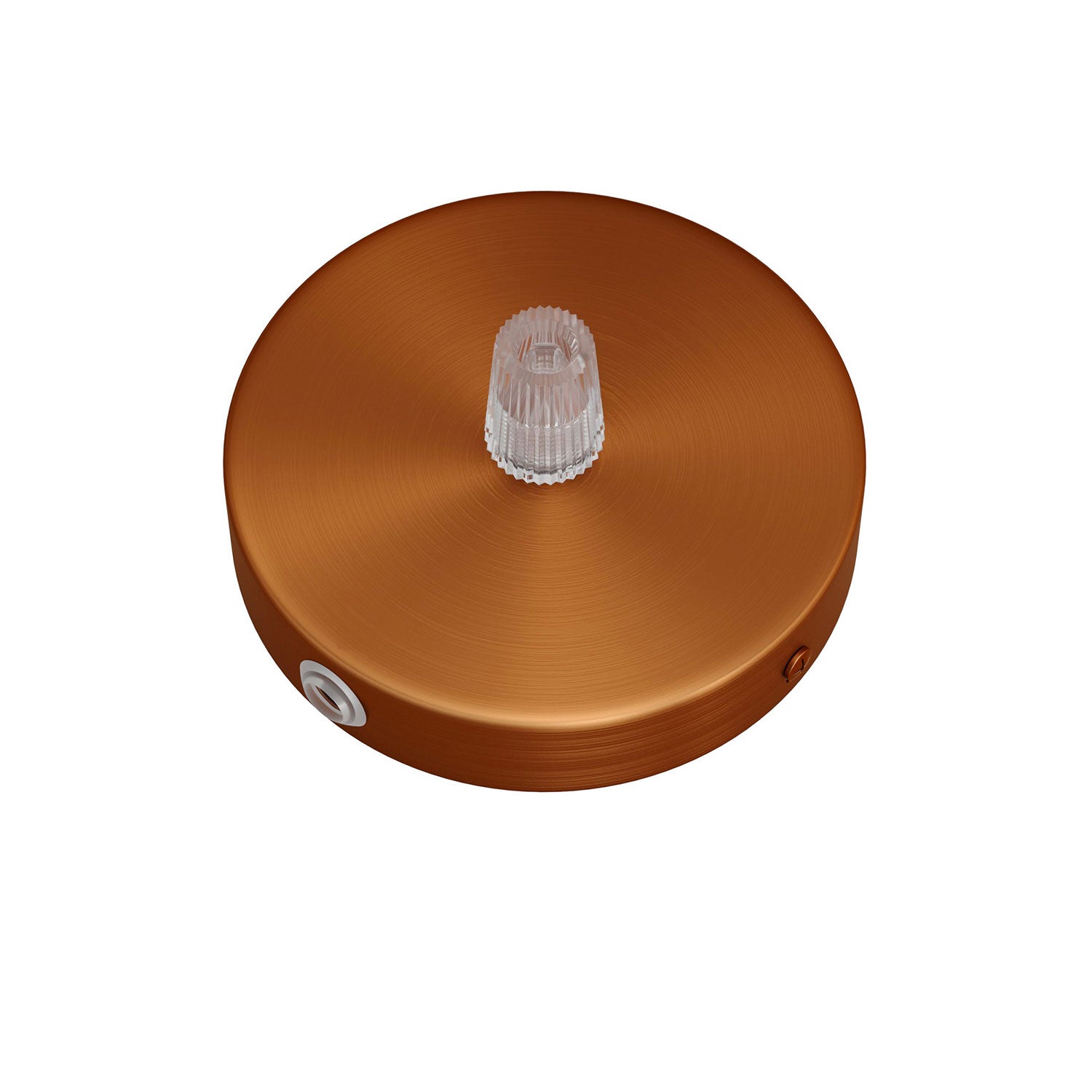 Kit Mini rosone cilindrico in metallo a 1 foro centrale e 2 laterali - Rame satinato - Creative Cables