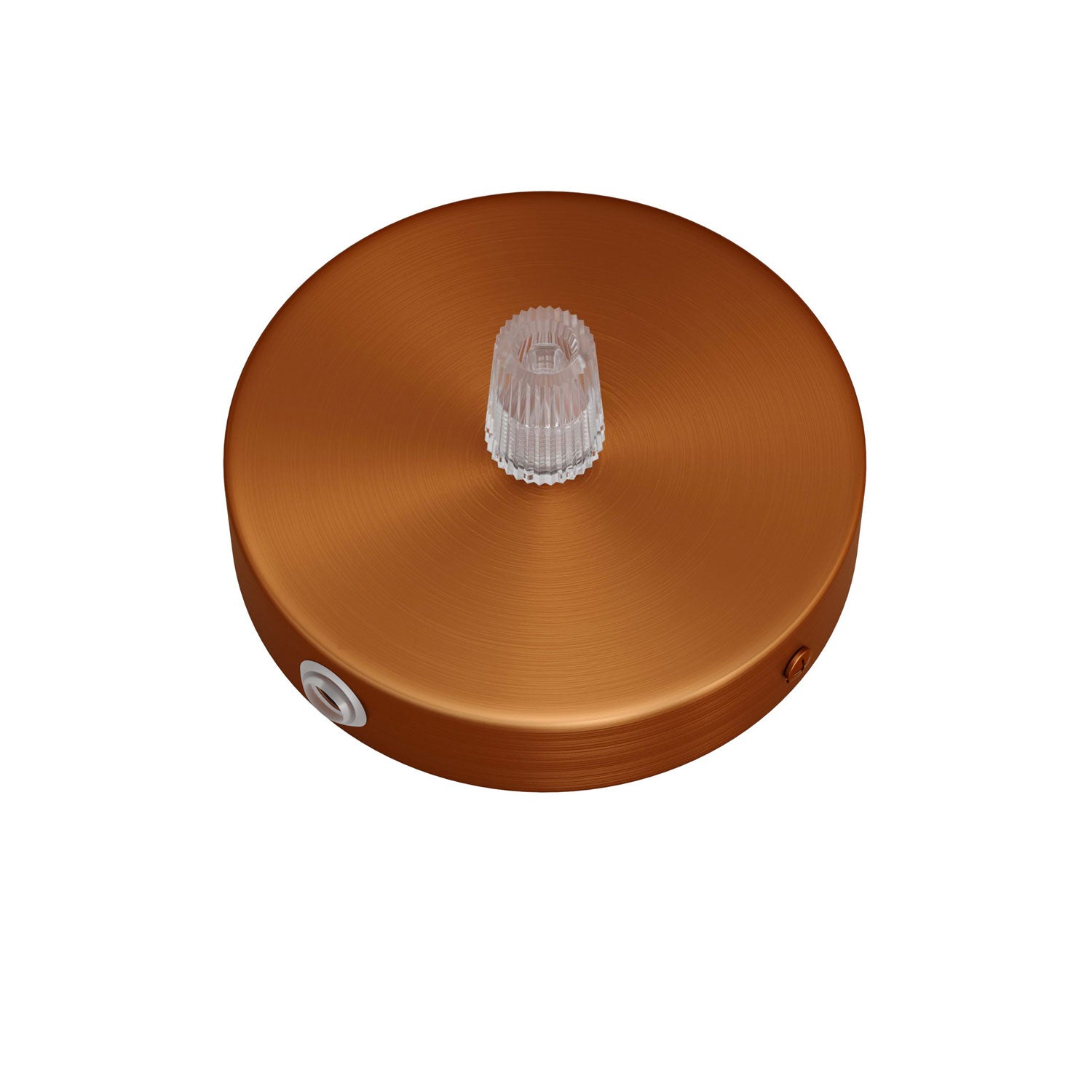 Kit Mini rosone cilindrico in metallo a 1 foro centrale e 4 fori laterali - Rame satinato - Creative Cables