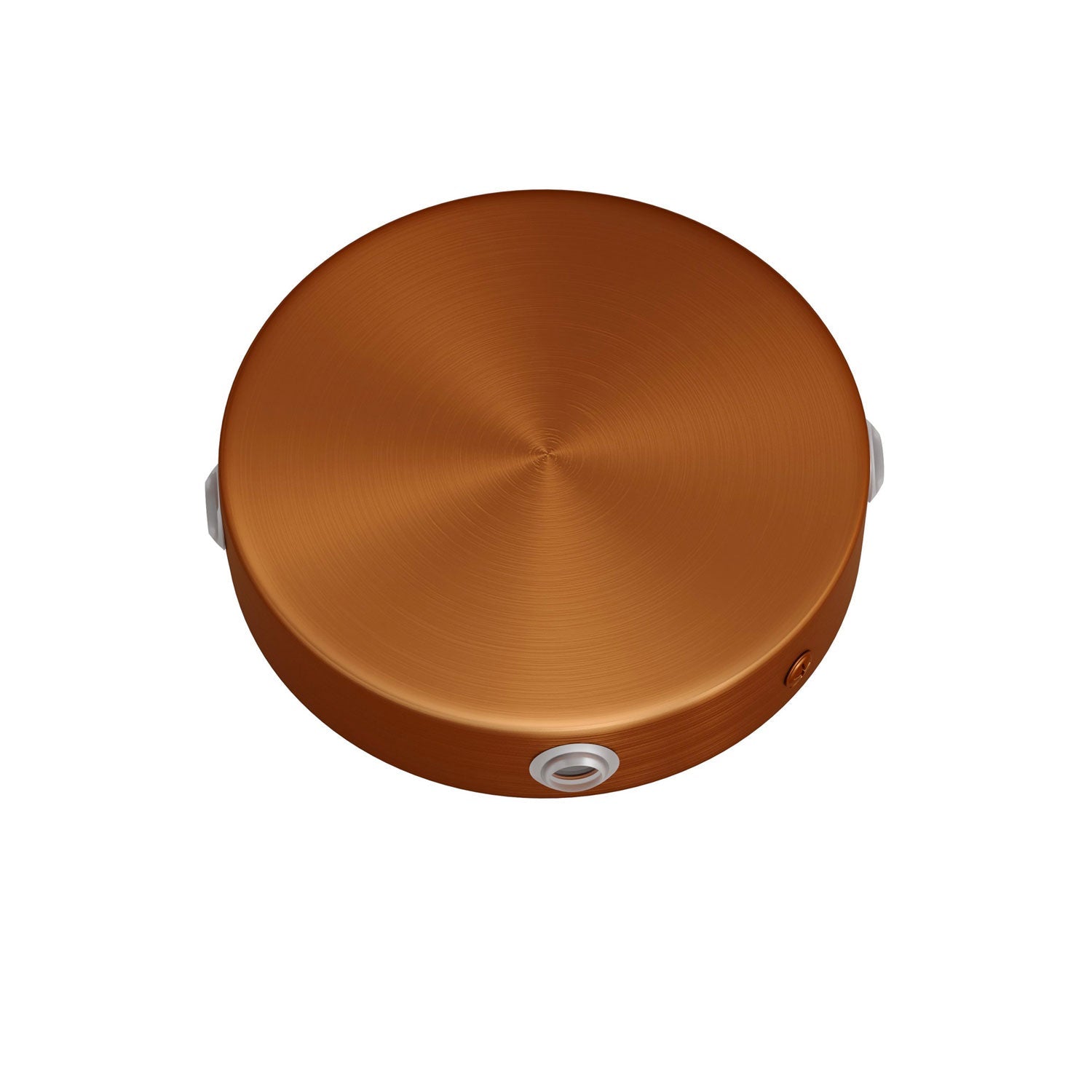 Kit Mini rosone cilindrico in metallo a 4 fori laterali (scatola di derivazione) - Rame satinato - Creative Cables