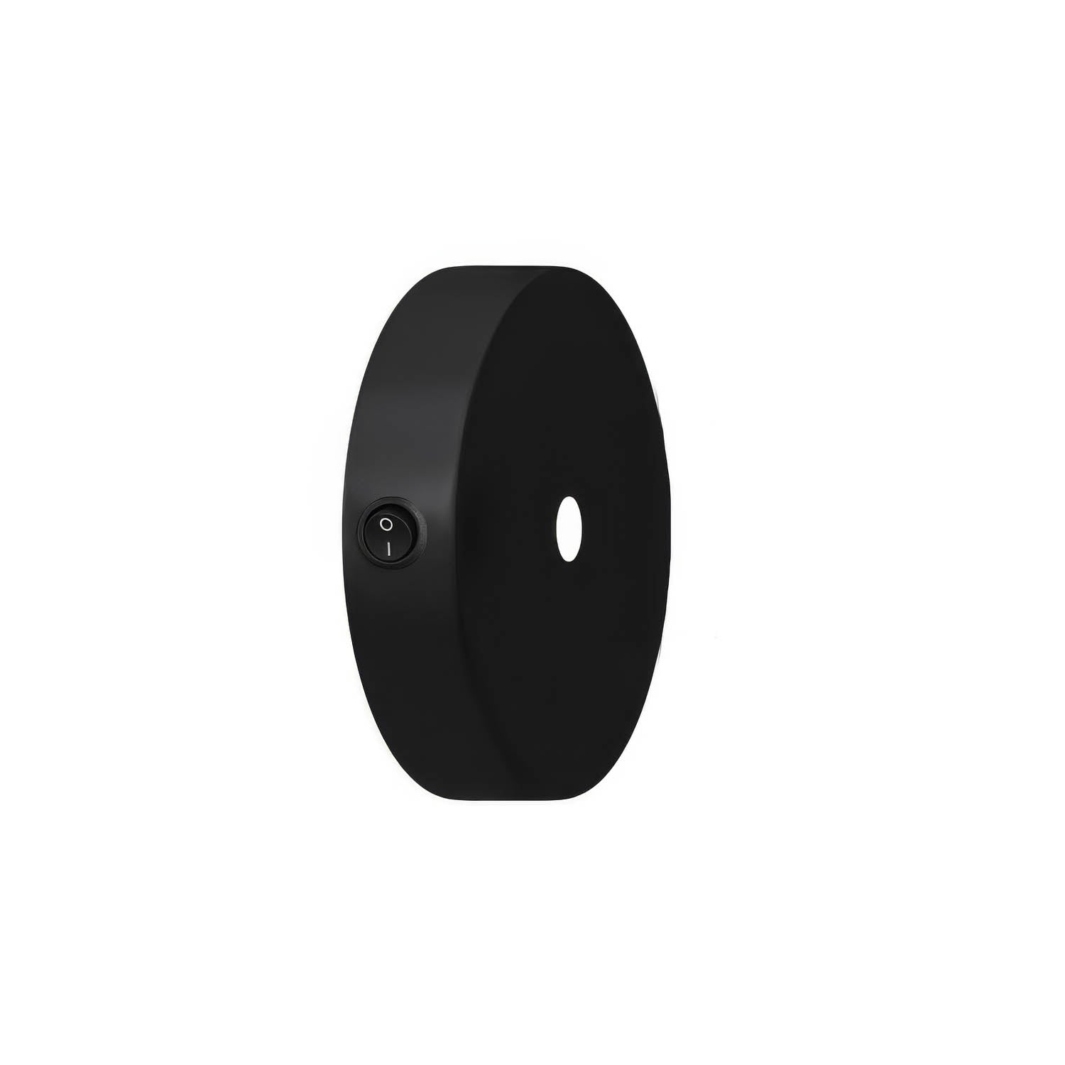 Kit mini rosone cilindrico in metallo con interruttore - Nero - Creative Cables