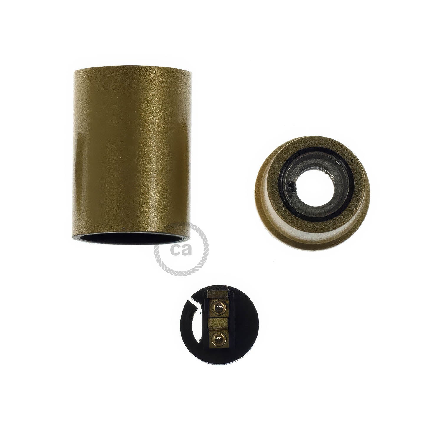 Kit portalampada E14 in bakelite - Oro