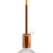 Kit portalampada E27 cilindrico in metallo con serracavo da 15 cm - Rame - Creative Cables