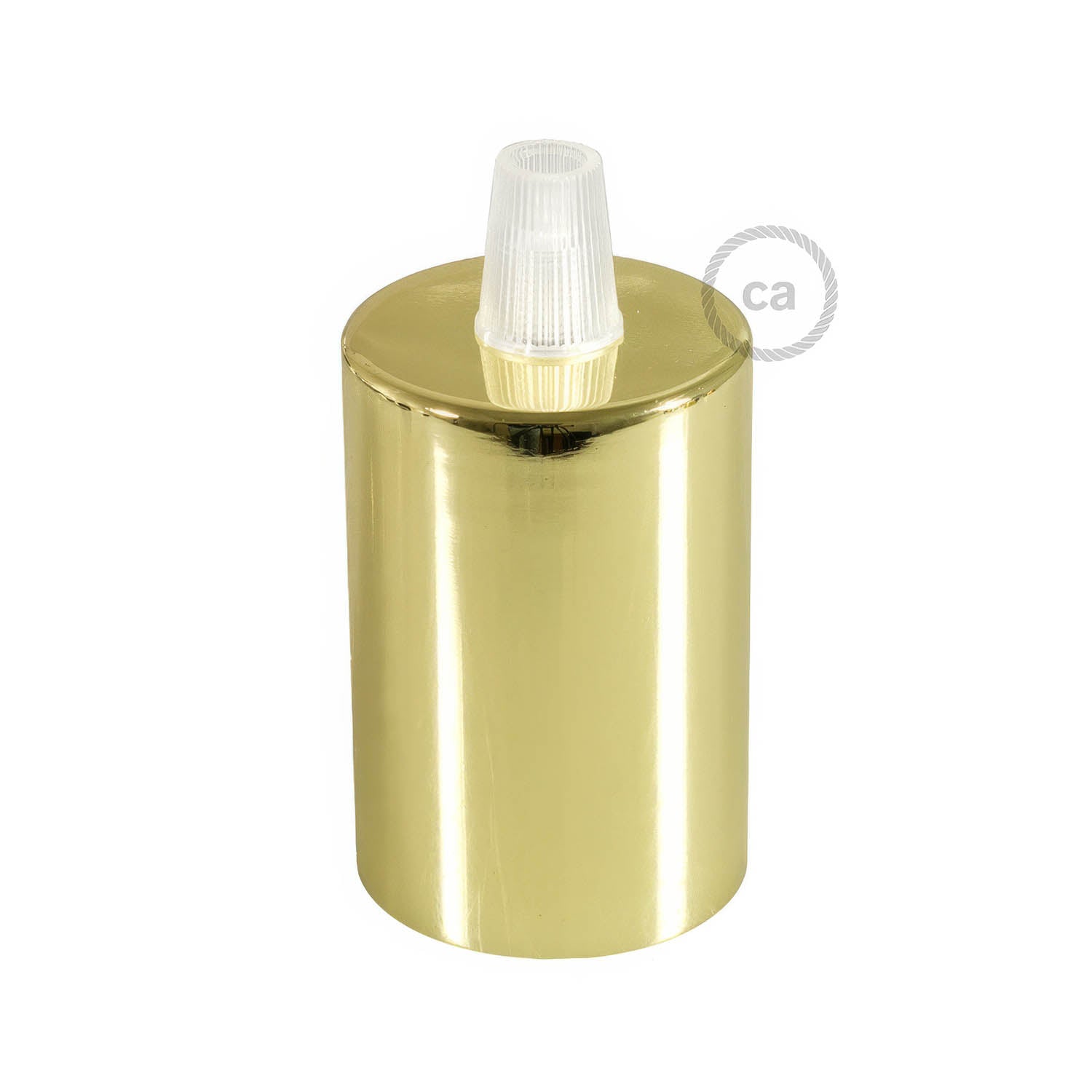 Kit portalampada E27 cilindrico in metallo - Ottone - Creative Cables