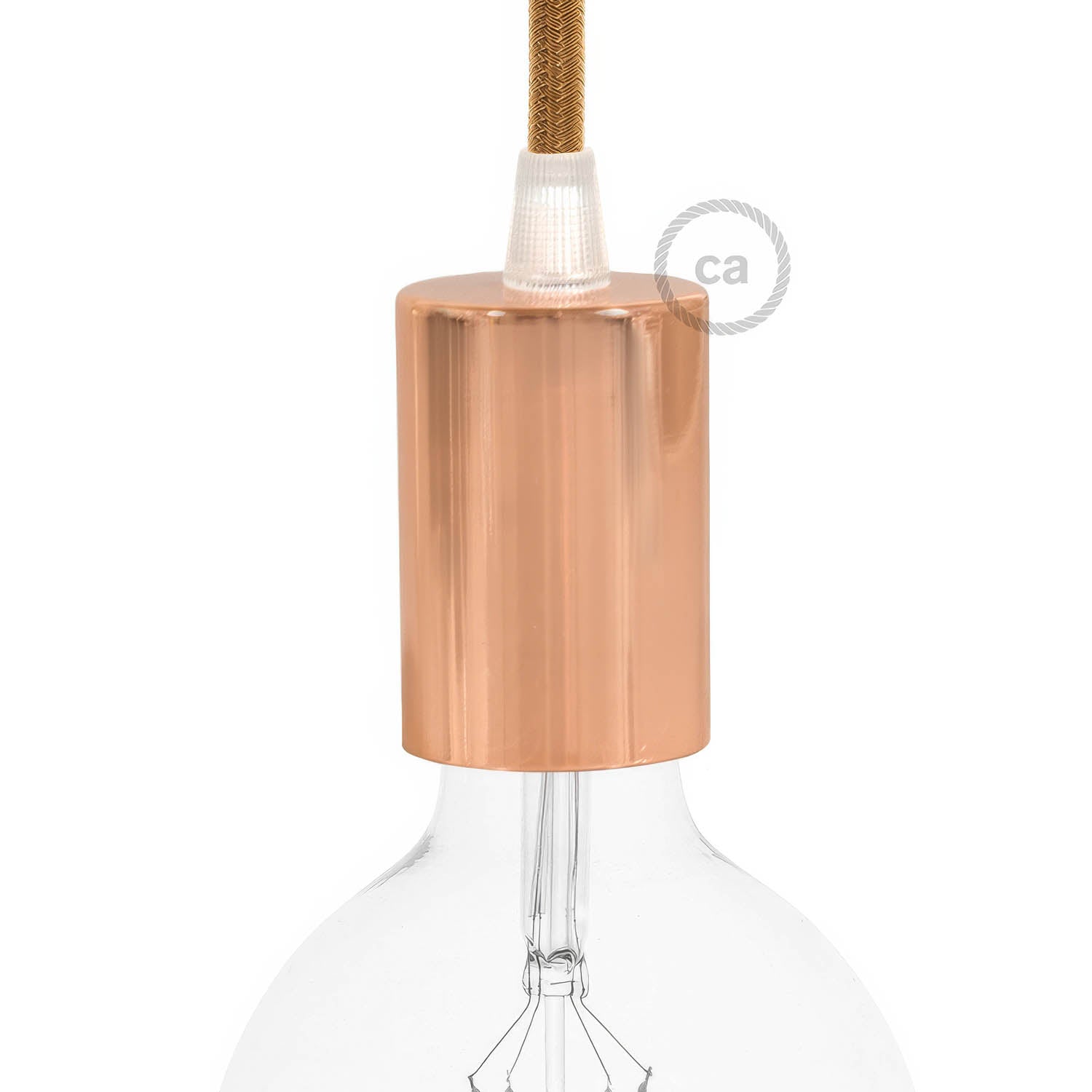 Kit portalampada E27 cilindrico in metallo - Rame - Creative Cables