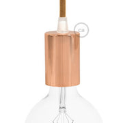 Kit portalampada E27 cilindrico in metallo - Rame - Creative Cables