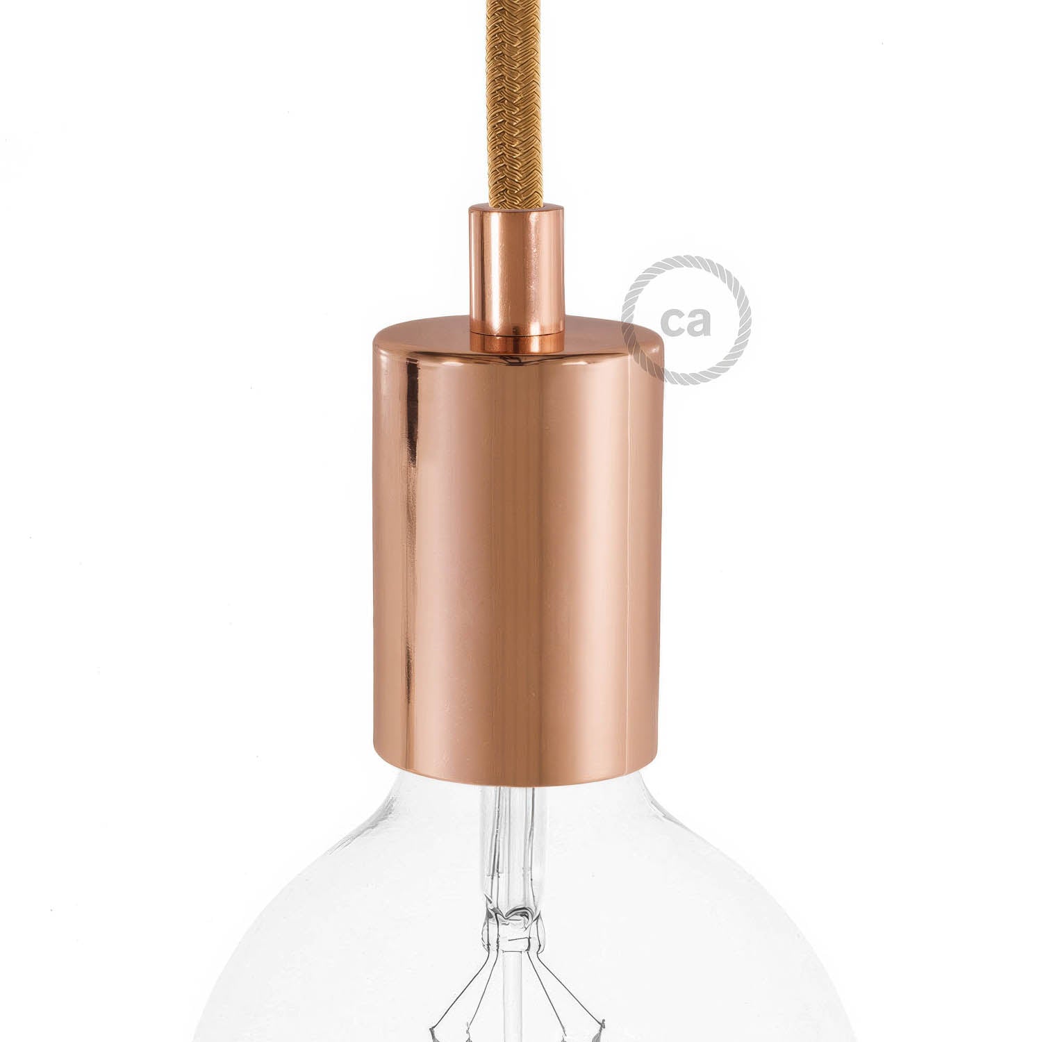 Kit portalampada E27 cilindrico in metallo - Rame - Creative Cables