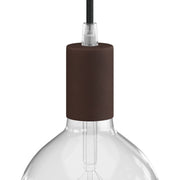 Kit portalampada E27 cilindrico in metallo - Ruggine scura verniciata - Creative Cables