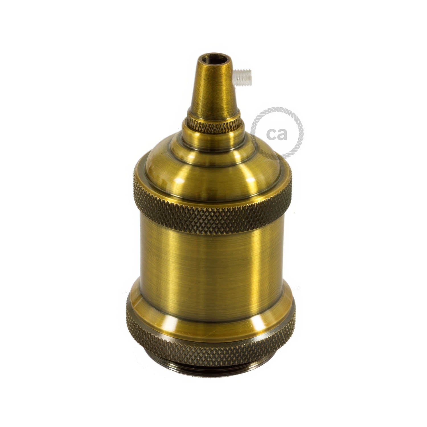 Kit portalampada E27 in alluminio vintage - Ottone - Creative Cables