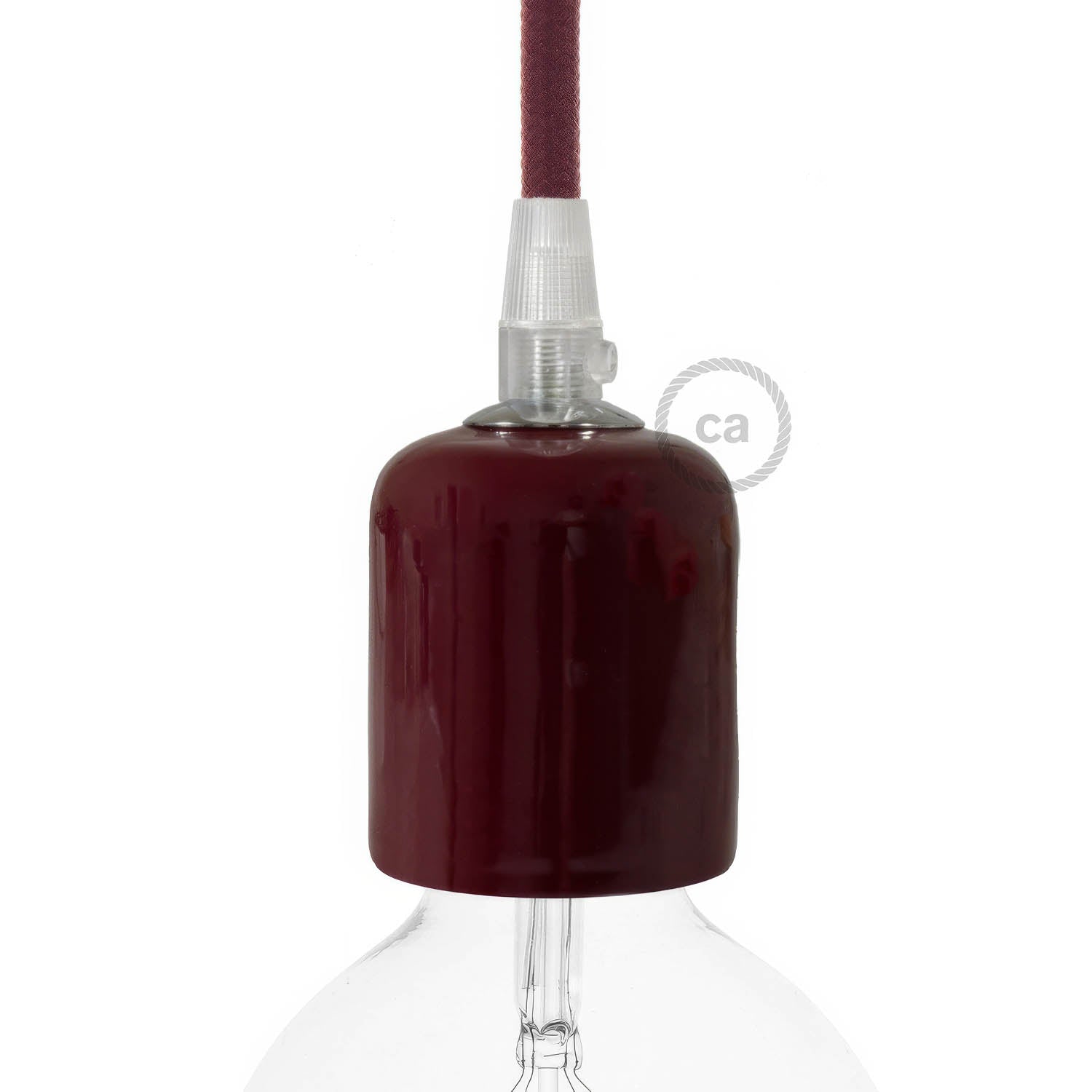 Kit portalampada E27 in ceramica - Bordeaux - Creative Cables