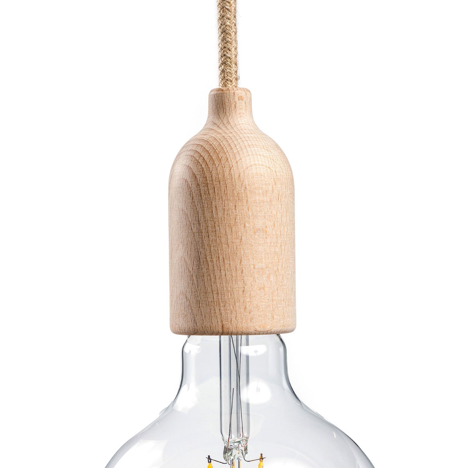 Kit portalampada E27 in legno con serracavo nascosto - Neutro - Creative Cables