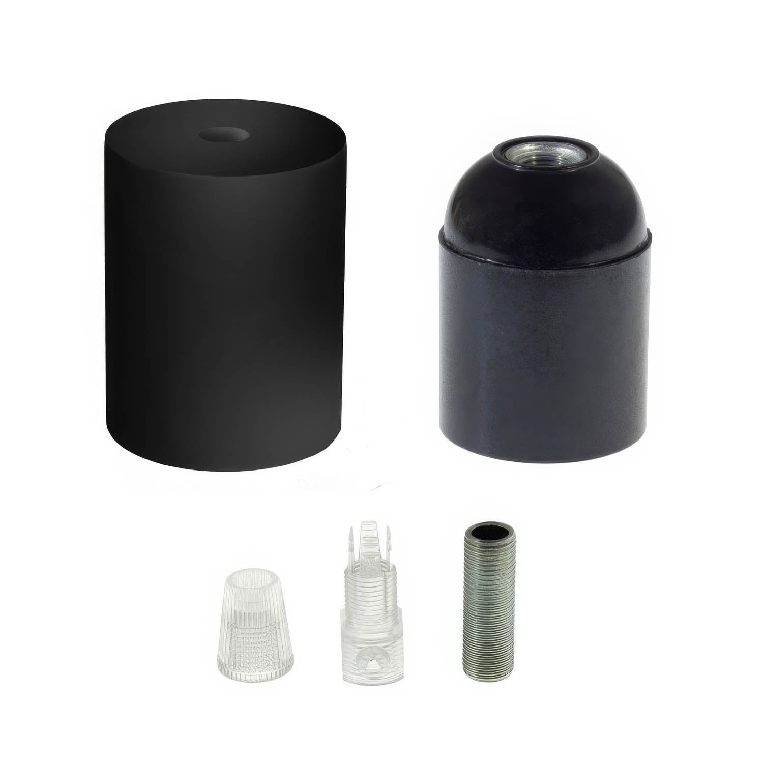 Kit portalampada E27 in legno - Nero - Creative Cables