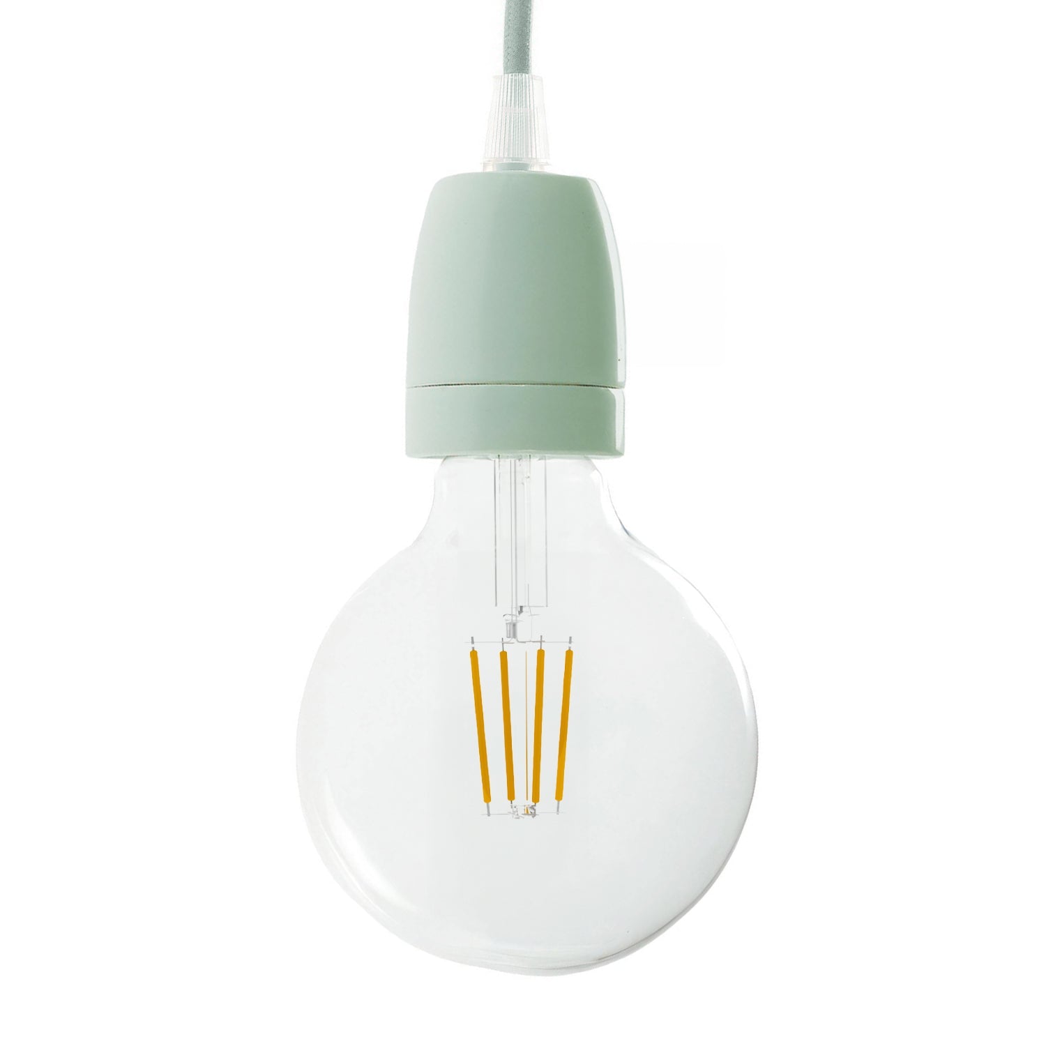 Kit portalampada E27 in porcellana - Verde salvia - Creative Cables