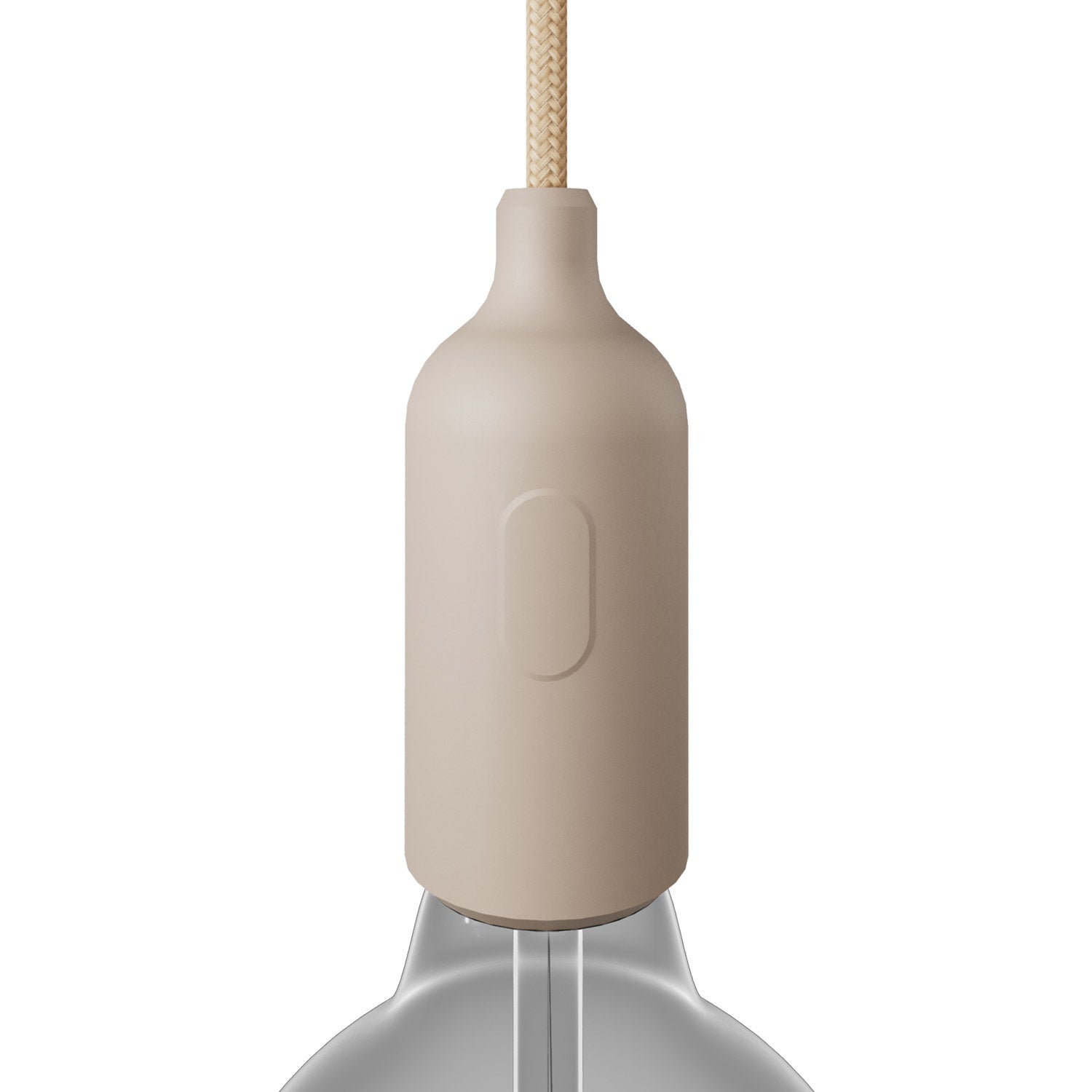 Kit portalampada E27 in silicone con interruttore e serracavo nascosti - Desert Brown - Creative Cables
