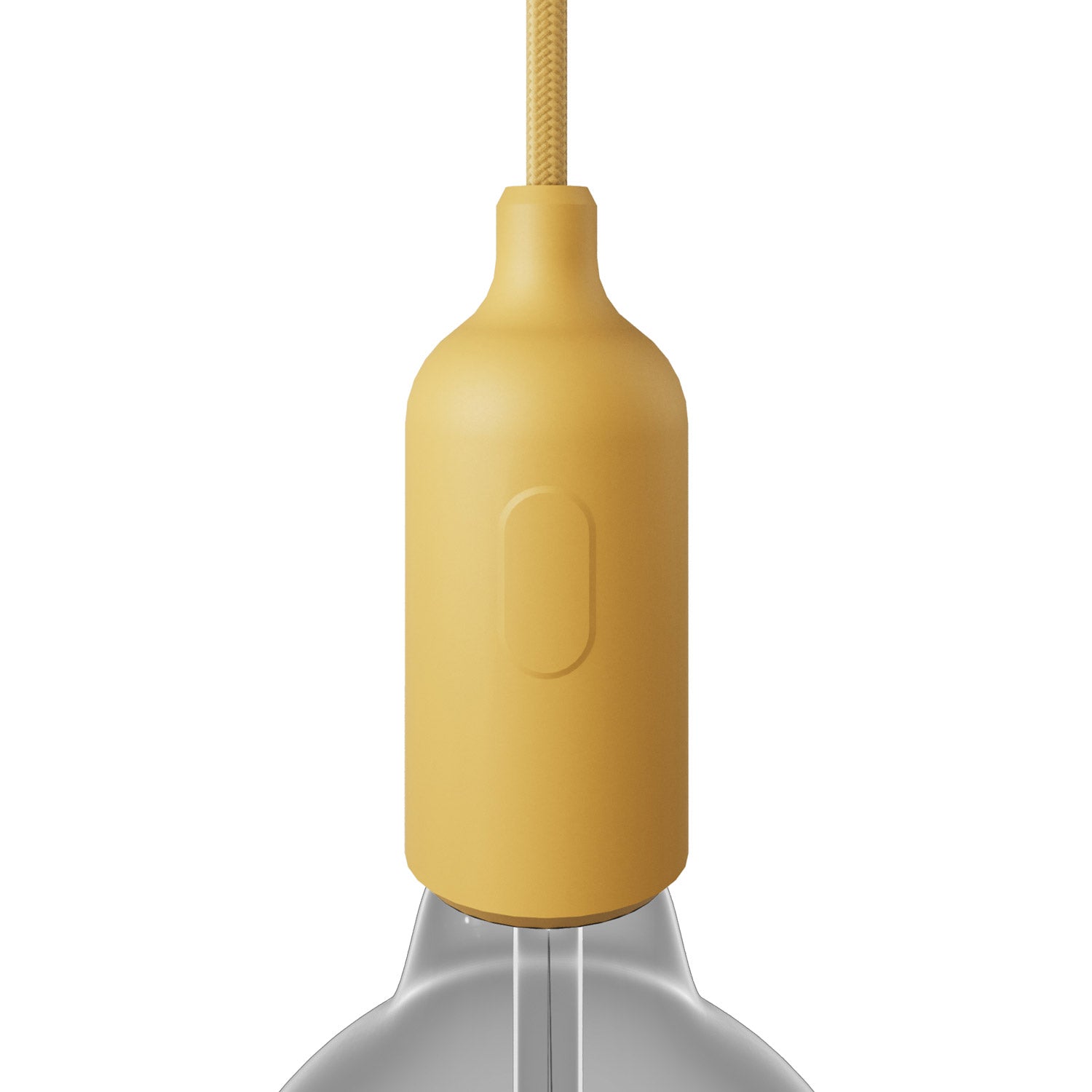 Kit portalampada E27 in silicone con interruttore e serracavo nascosti - Mostarda - Creative Cables