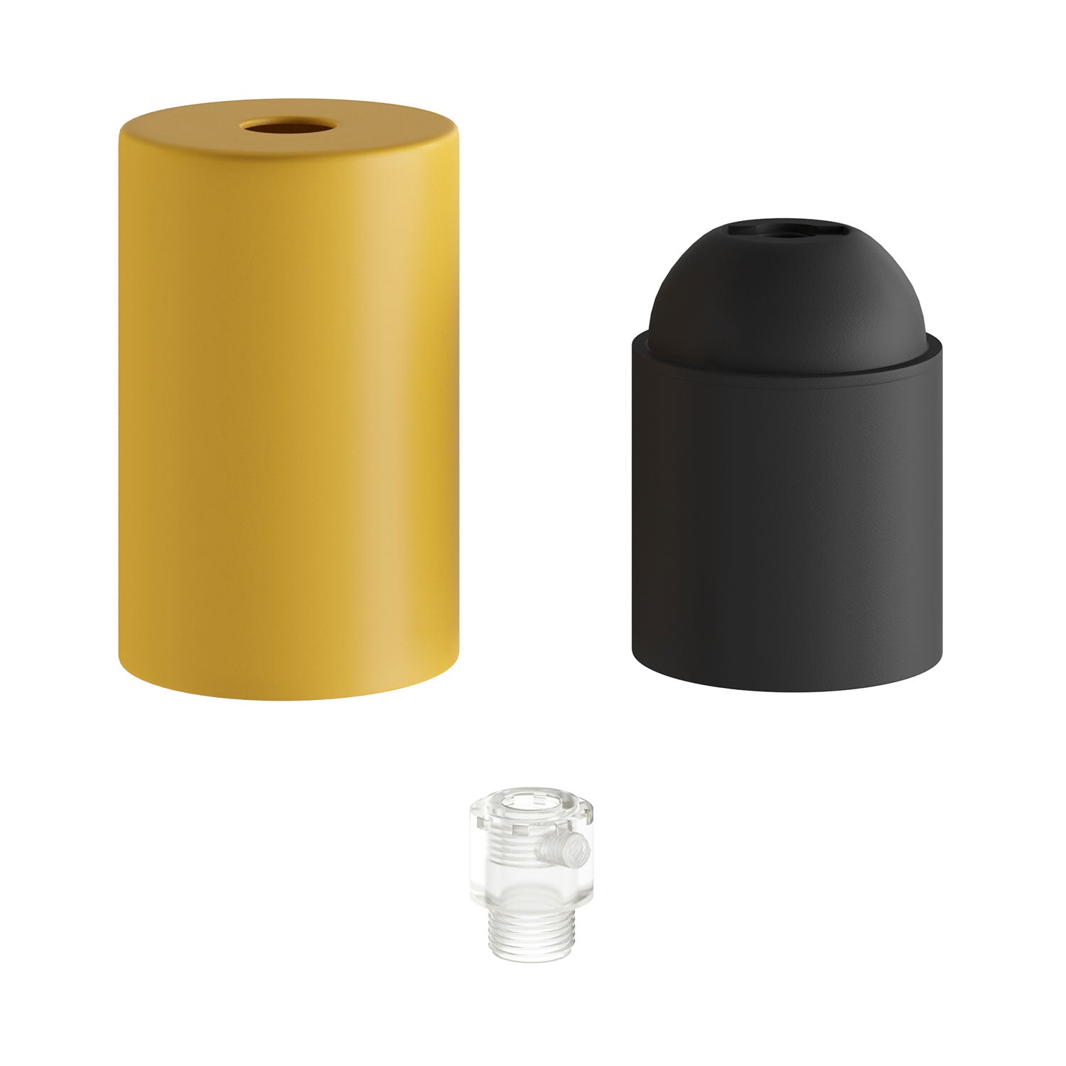 Kit portalampada E27 Pastel in metallo con serracavo nascosto - Mostarda - Creative Cables