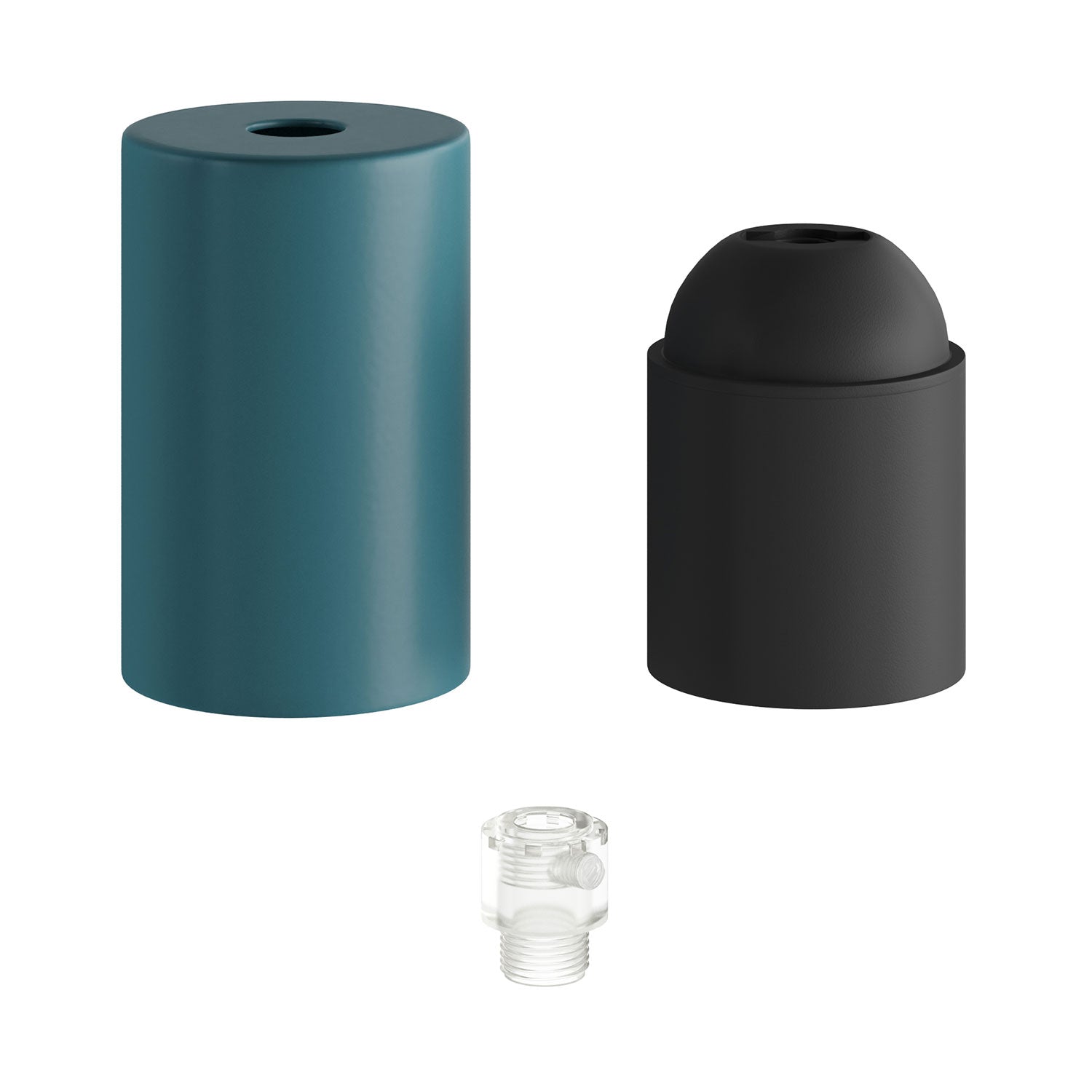 Kit portalampada E27 Pastel in metallo con serracavo nascosto - Petrolio - Creative Cables