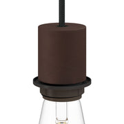 Kit portalampada E27 semifilettato in metallo con serracavo nascosto - Ruggine scura verniciata - Creative Cables