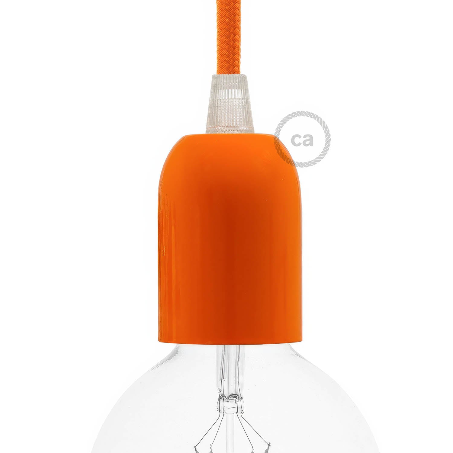 Kit portalampada E27 semisferico in metallo - Arancione - Creative Cables