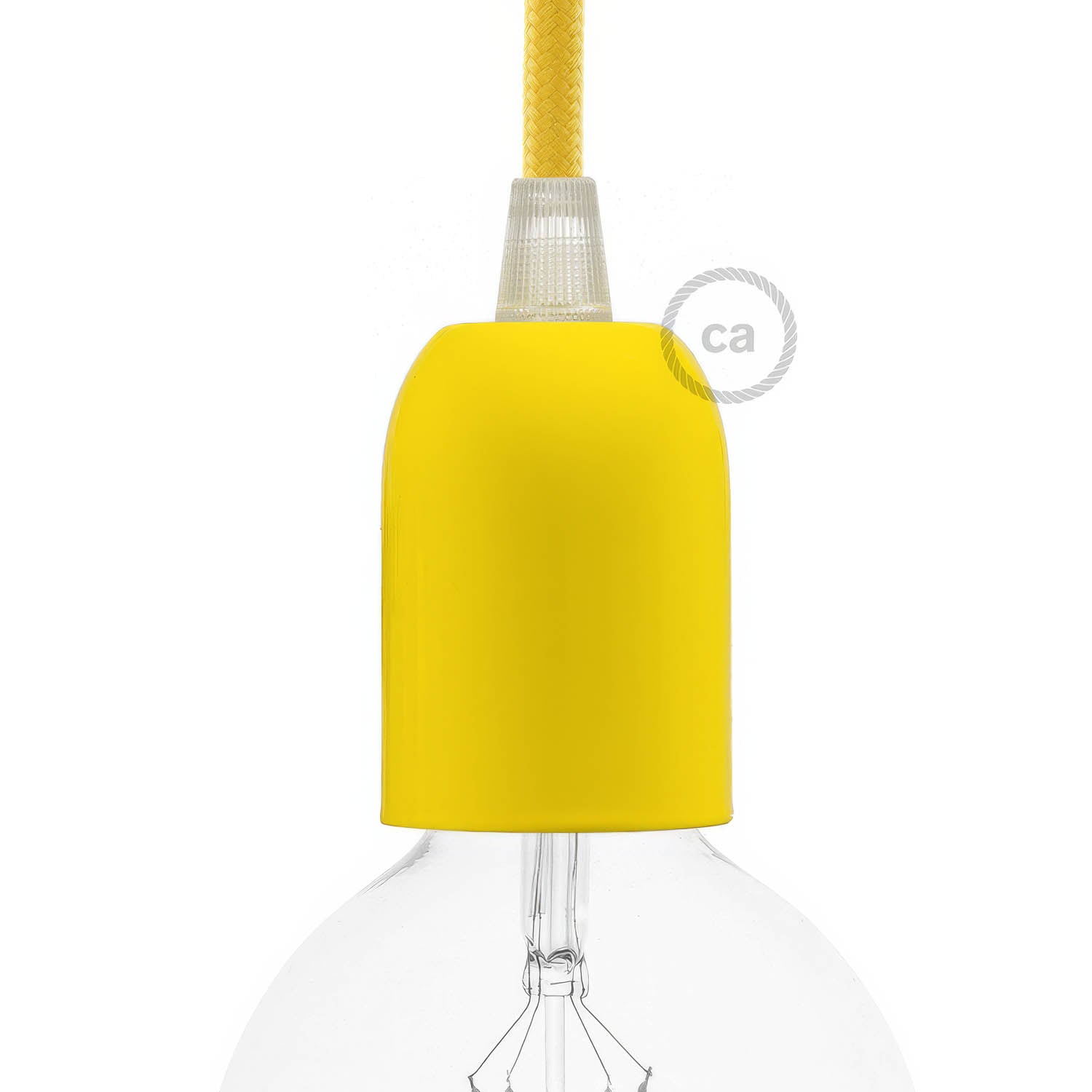 Kit portalampada E27 semisferico in metallo - Giallo - Creative Cables