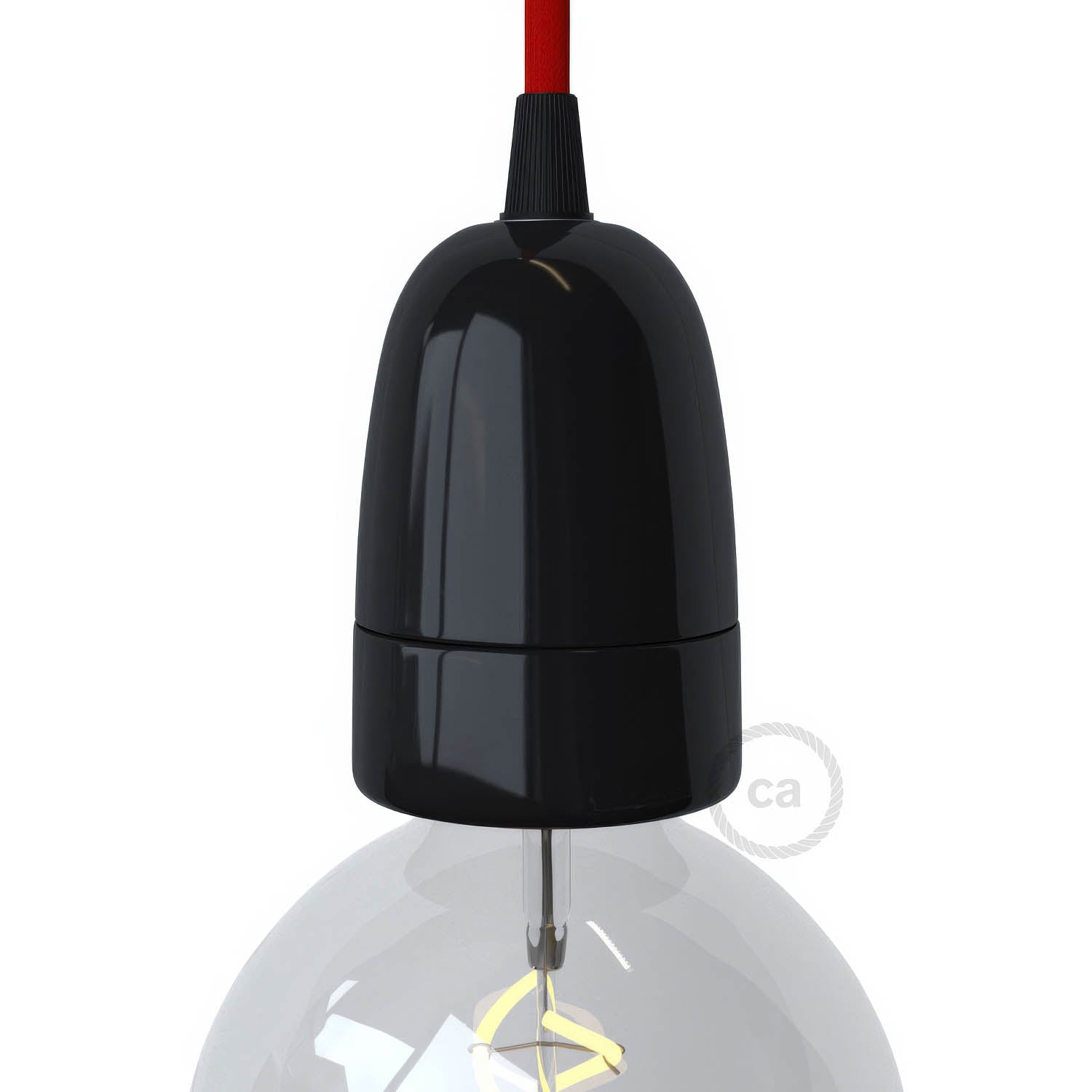 Kit portalampada E40 in porcellana - Nero - Creative Cables