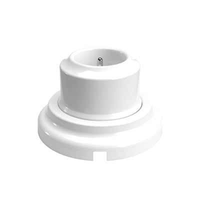 Kit de toma de pared tipo francés y base de porcelana - Blanco