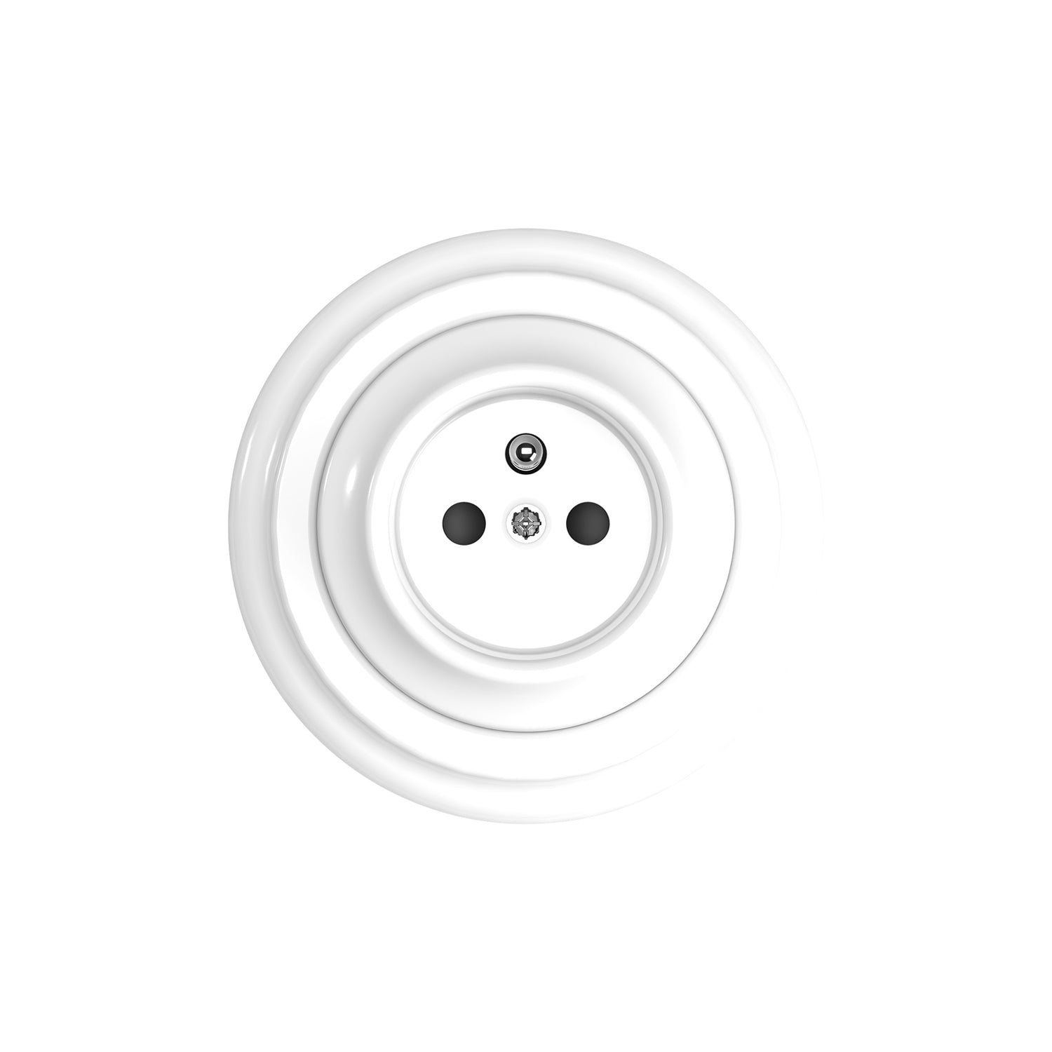 Kit presa a muro di tipo francese e base in porcellana - Bianco - Creative Cables