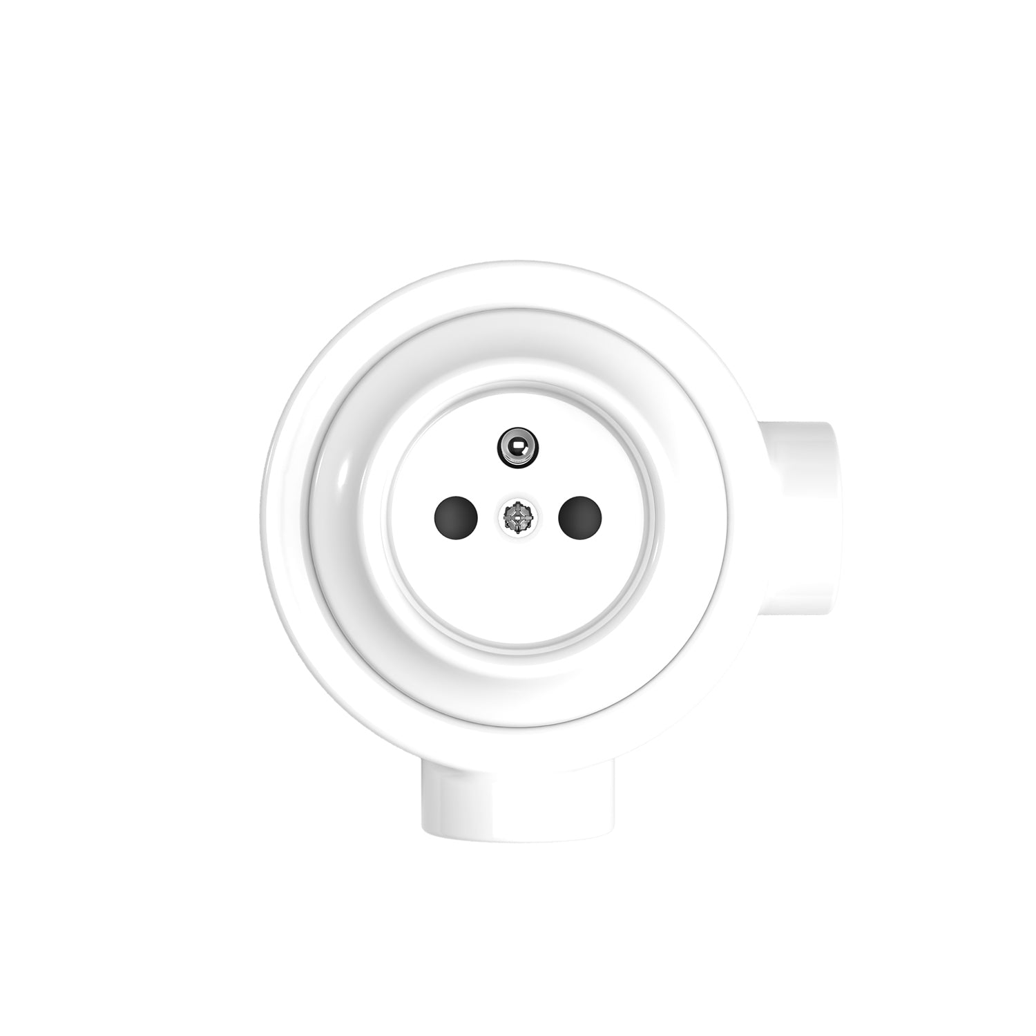 Kit presa a muro di tipo francese e base per Creative - Tubes in porcellana - Bianco - Creative Cables