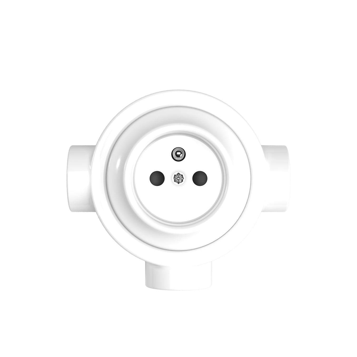 Kit presa a muro di tipo francese e base per Creative - Tubes in porcellana - Bianco - Creative Cables