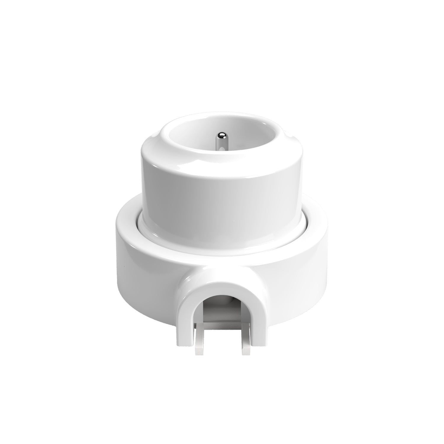 Kit presa a muro di tipo francese e base per Creative - Tubes in porcellana - Bianco - Creative Cables